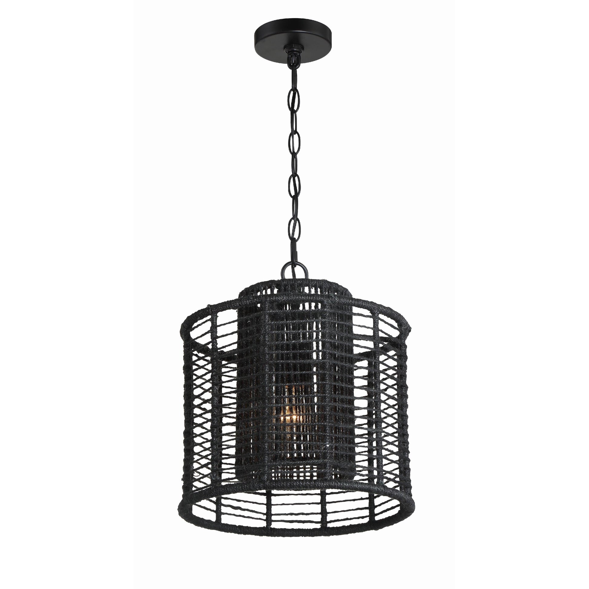 Crystorama Jayna JAY-A5001-MK – 12.5 Inch – 1 Light – Pendant Light – Matte Black – Damp Rated
