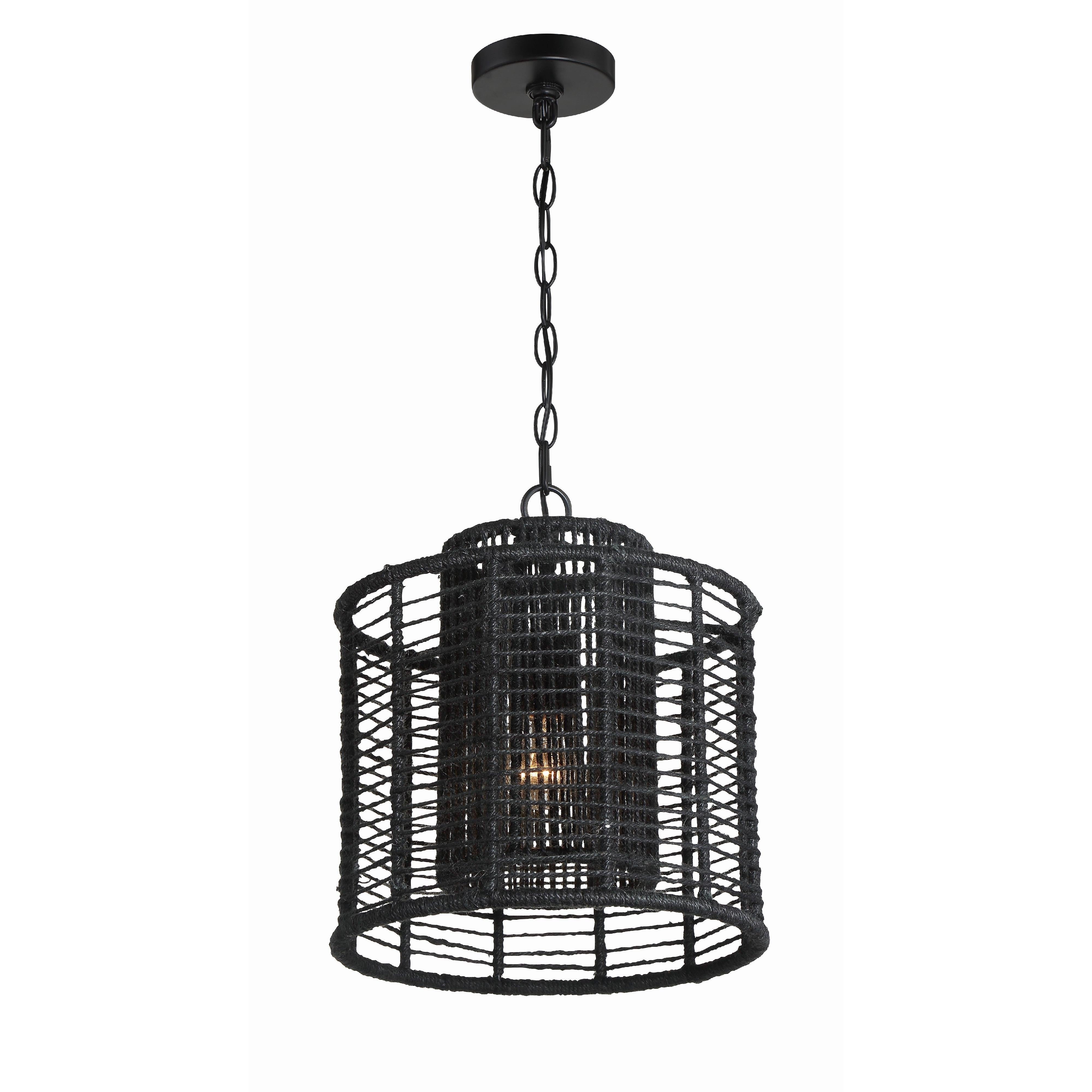 Crystorama Jayna JAY-A5001-MK – 12.5 Inch – 1 Light – Pendant Light – Matte Black – Damp Rated