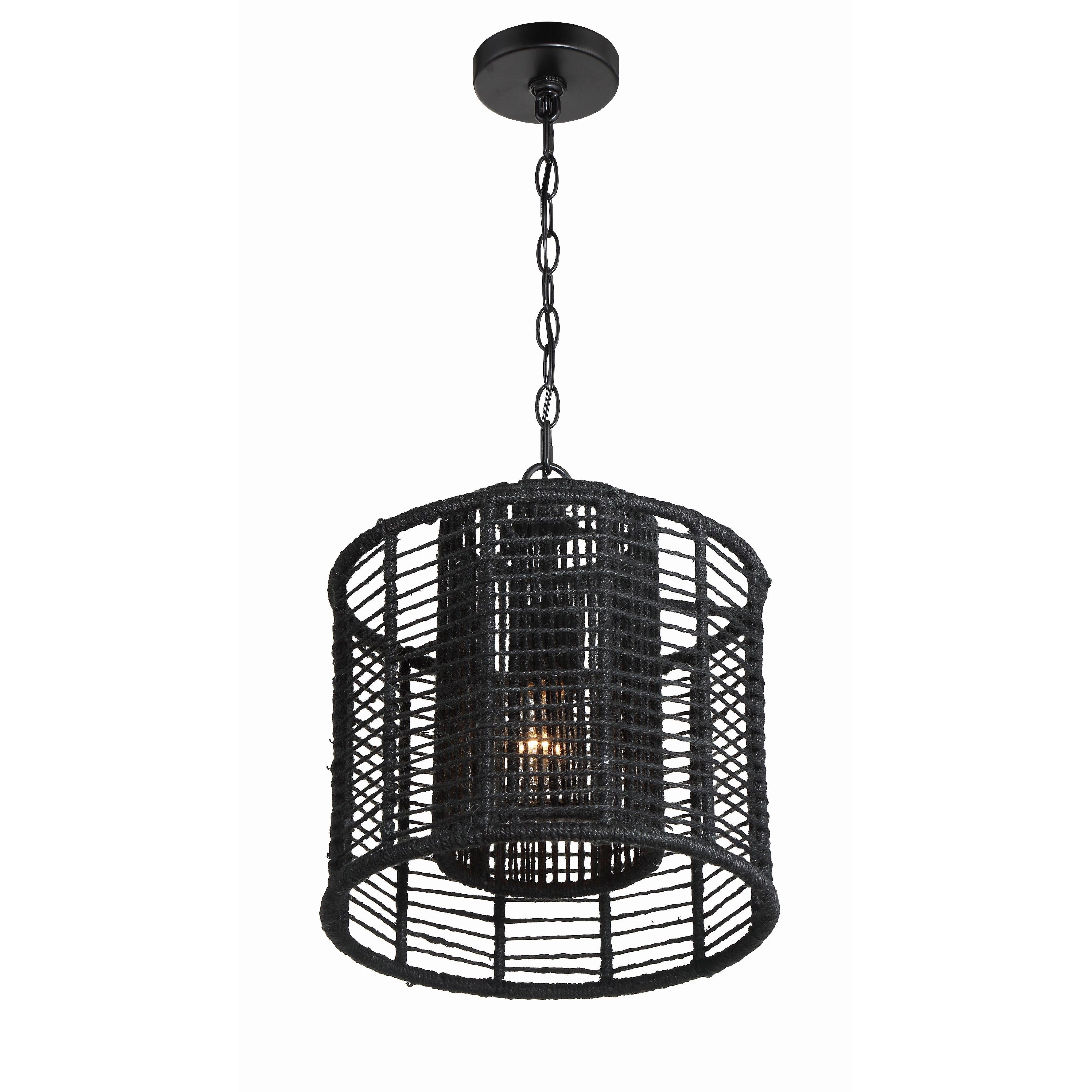 Crystorama Jayna JAY-A5001-MK – 12.5 Inch – 1 Light – Pendant Light – Matte Black – Damp Rated