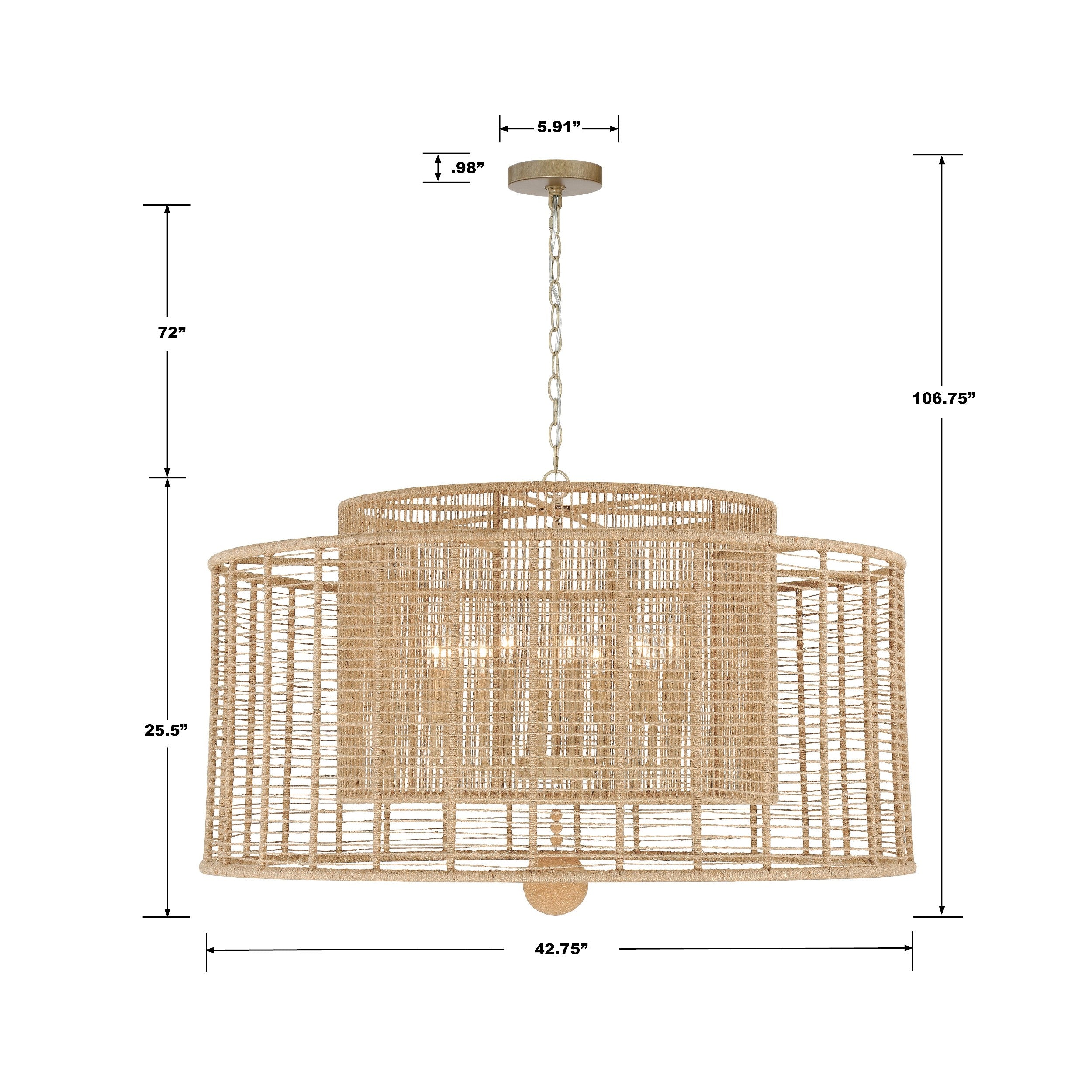 Crystorama Jayna JAY-A5009-BS – 42.75 Inch – 12 Light – Chandelier – Burnished Silver – Damp Rated