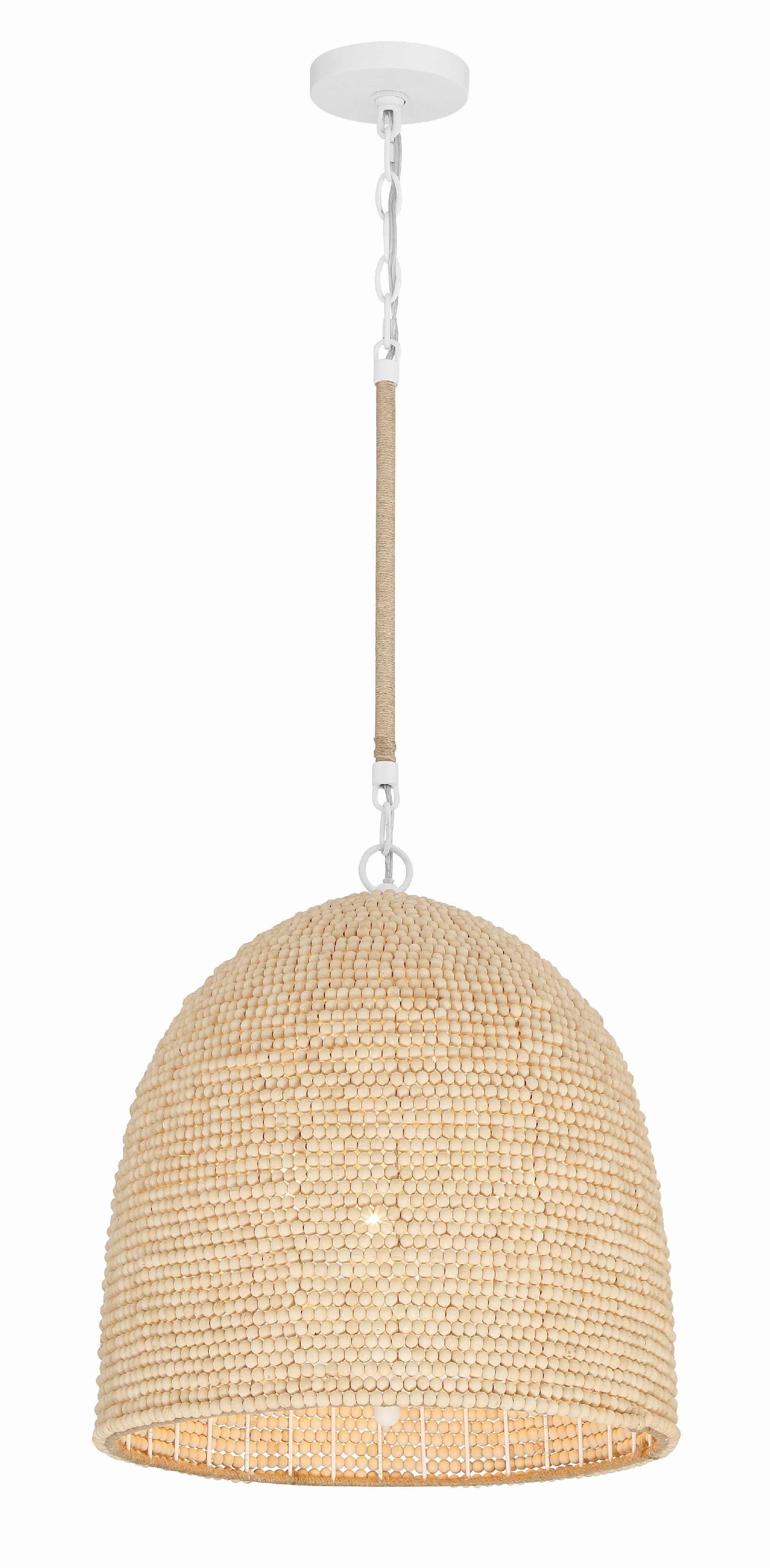 Crystorama Jasper JSP-10533-MT – 16 Inch – 3 Light – Pendant Light – Matte White – Damp Rated