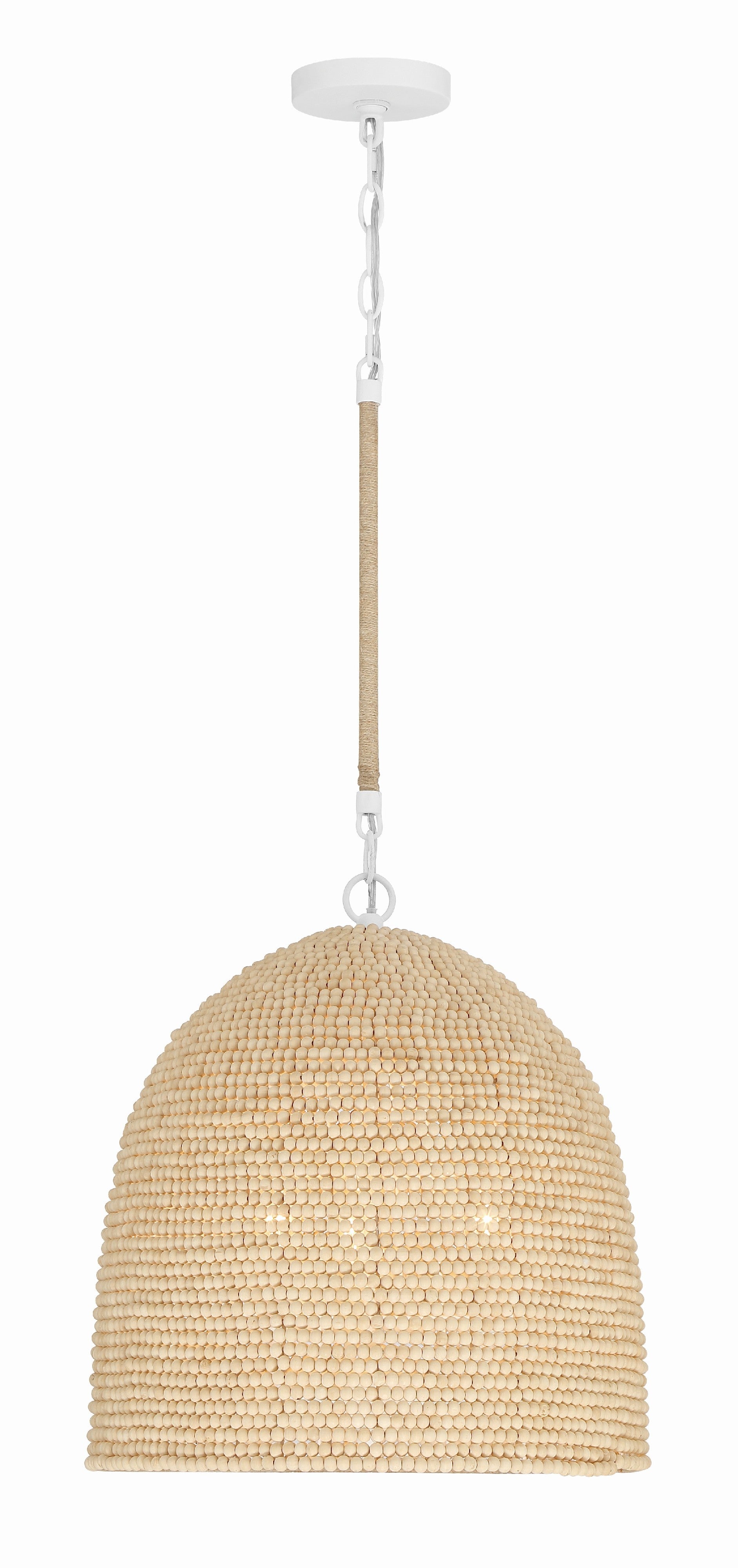 Crystorama Jasper JSP-10533-MT – 16 Inch – 3 Light – Pendant Light – Matte White – Damp Rated