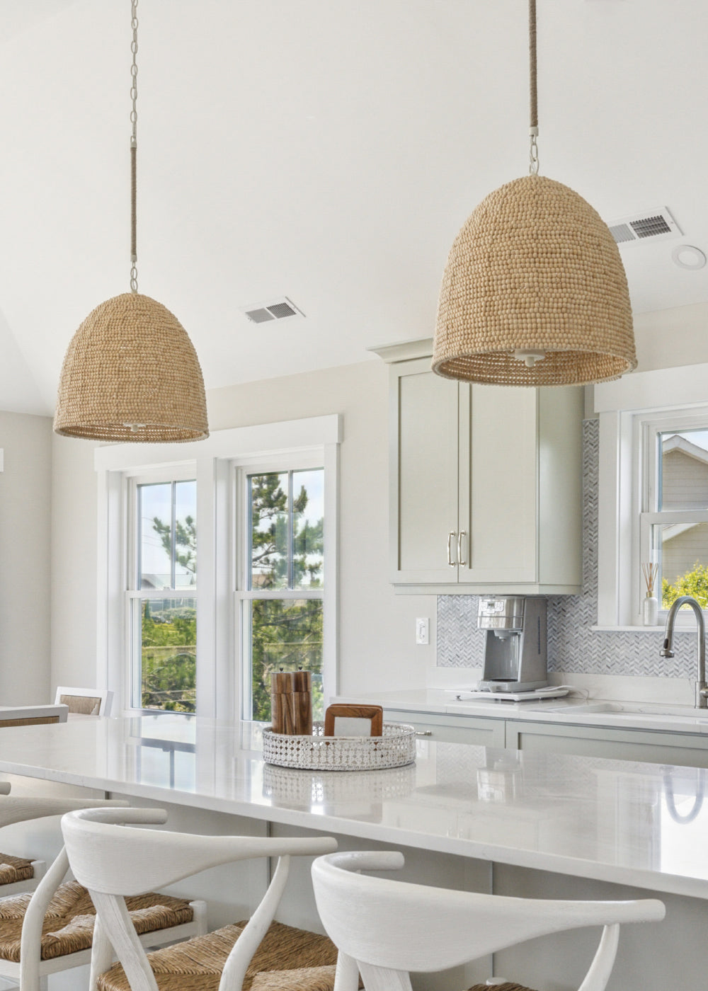 Crystorama Jasper JSP-10533-MT – 16 Inch – 3 Light – Pendant Light – Matte White – Damp Rated