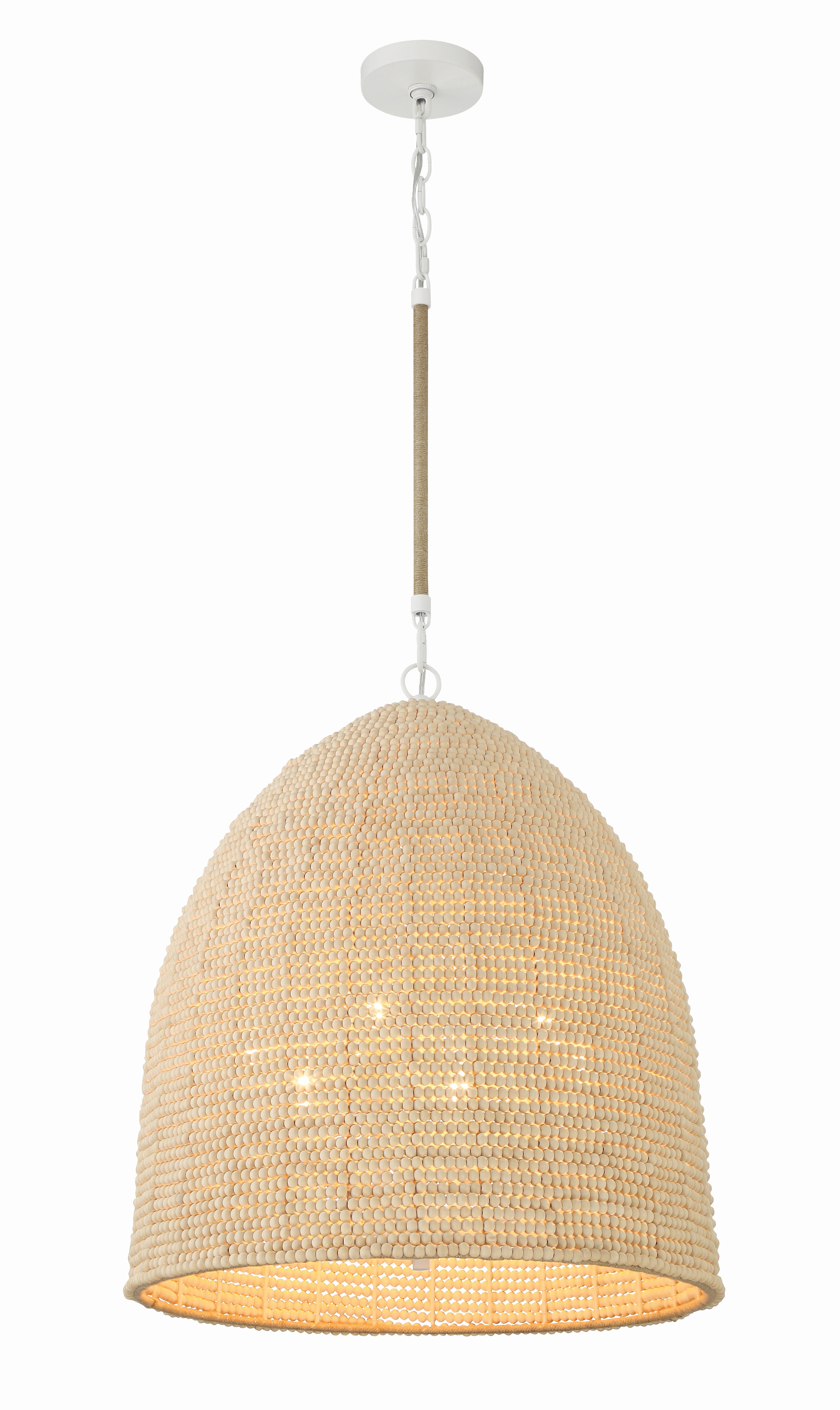 Crystorama Jasper JSP-10536-MT – 20 Inch – 6 Light – Pendant Light – Matte White – Damp Rated