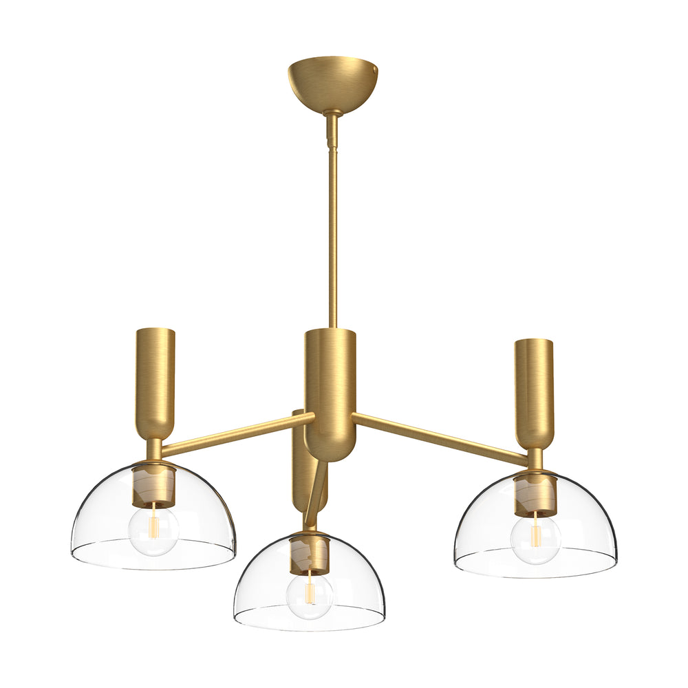 ALORA MOOD Lighting Jude CH563335BGCL Chandelier, 3 Lights, Brushed Gold/Clear Glass