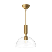 Jude 12-in Brushed Gold/Clear Glass 1 Light Pendant