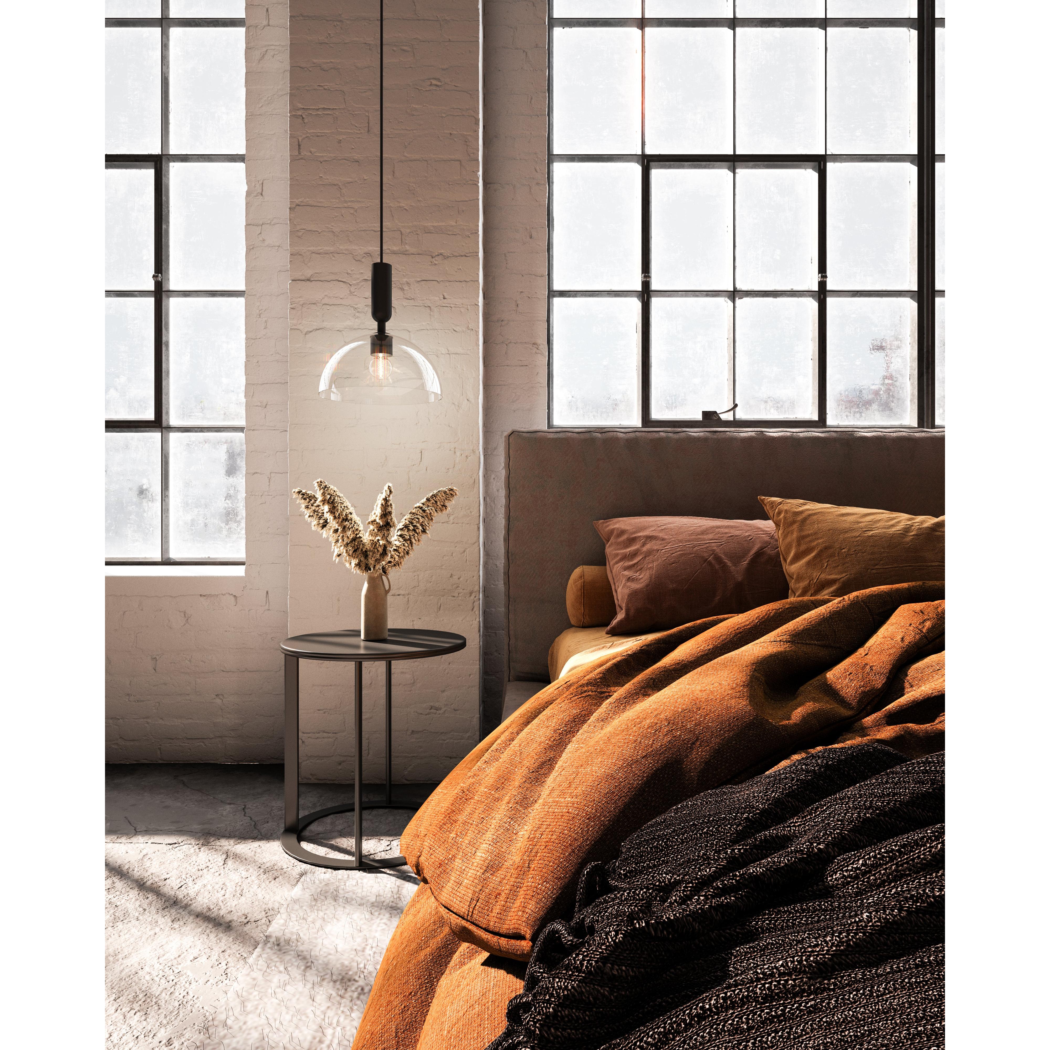 Jude 12-in Clear Glass/Matte Black 1 Light Pendant