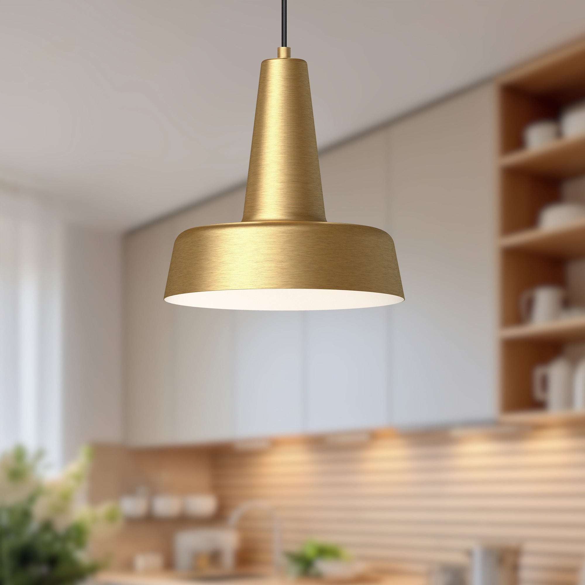 Juliana 11-in Brushed Gold 1 Light Pendant