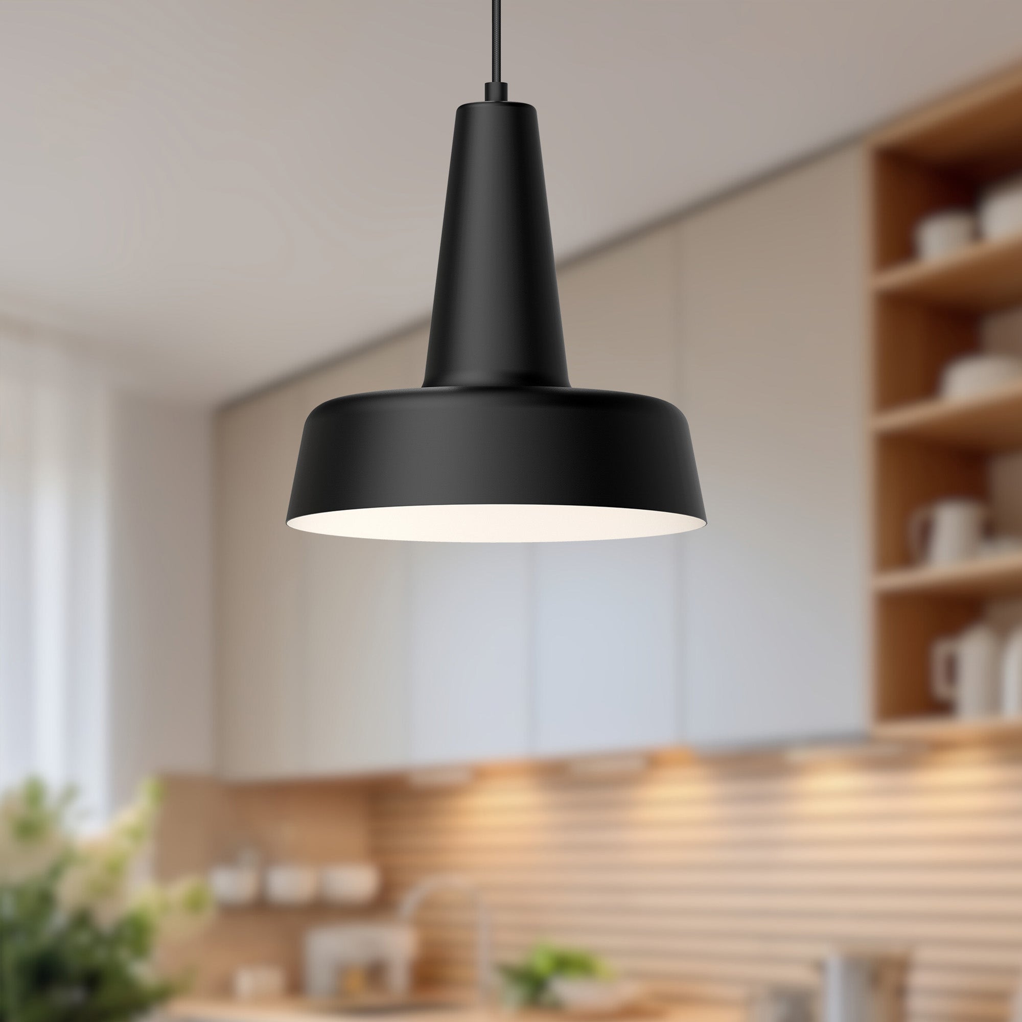 Juliana 11-in Matte Black 1 Light Pendant