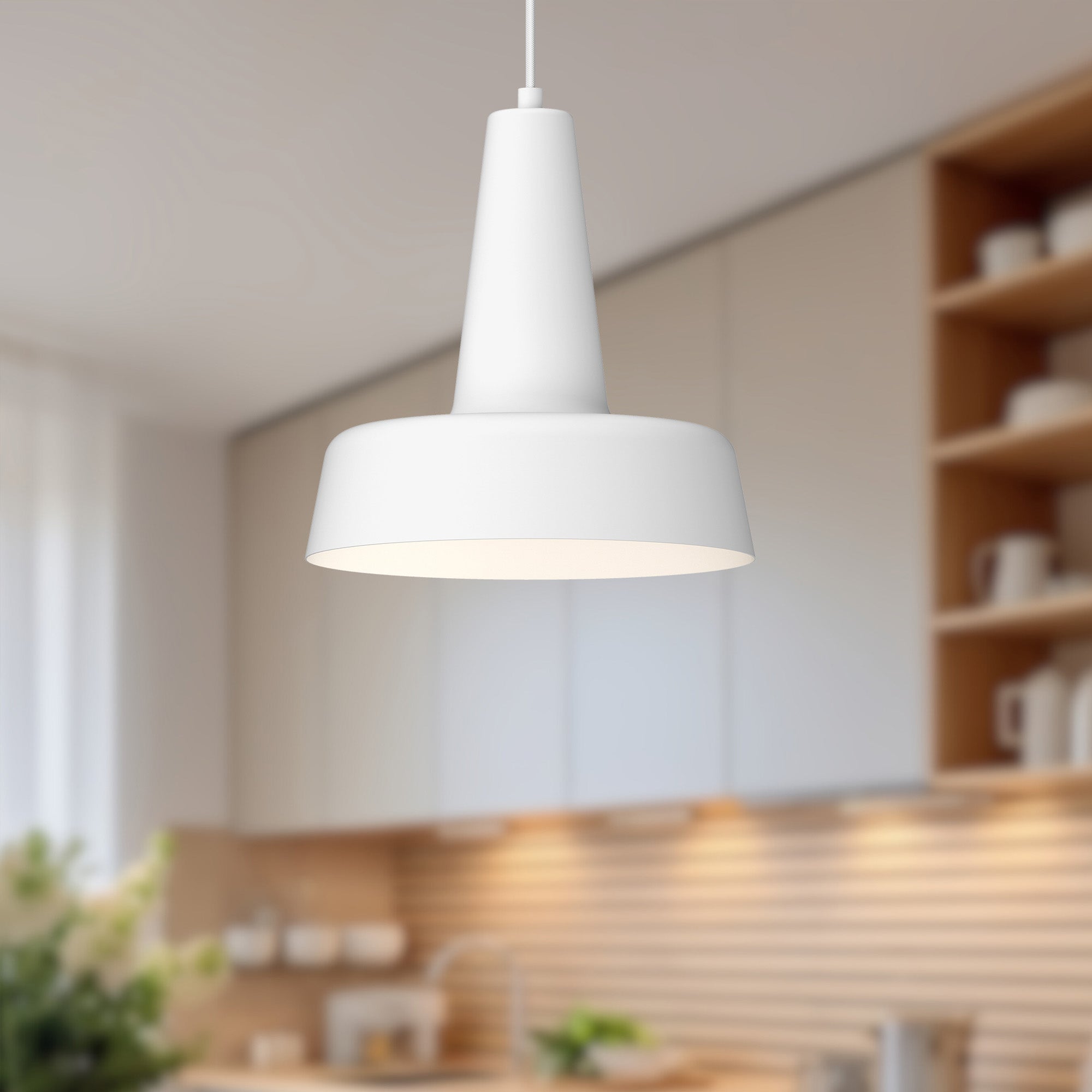 Juliana 11-in White 1 Light Pendant