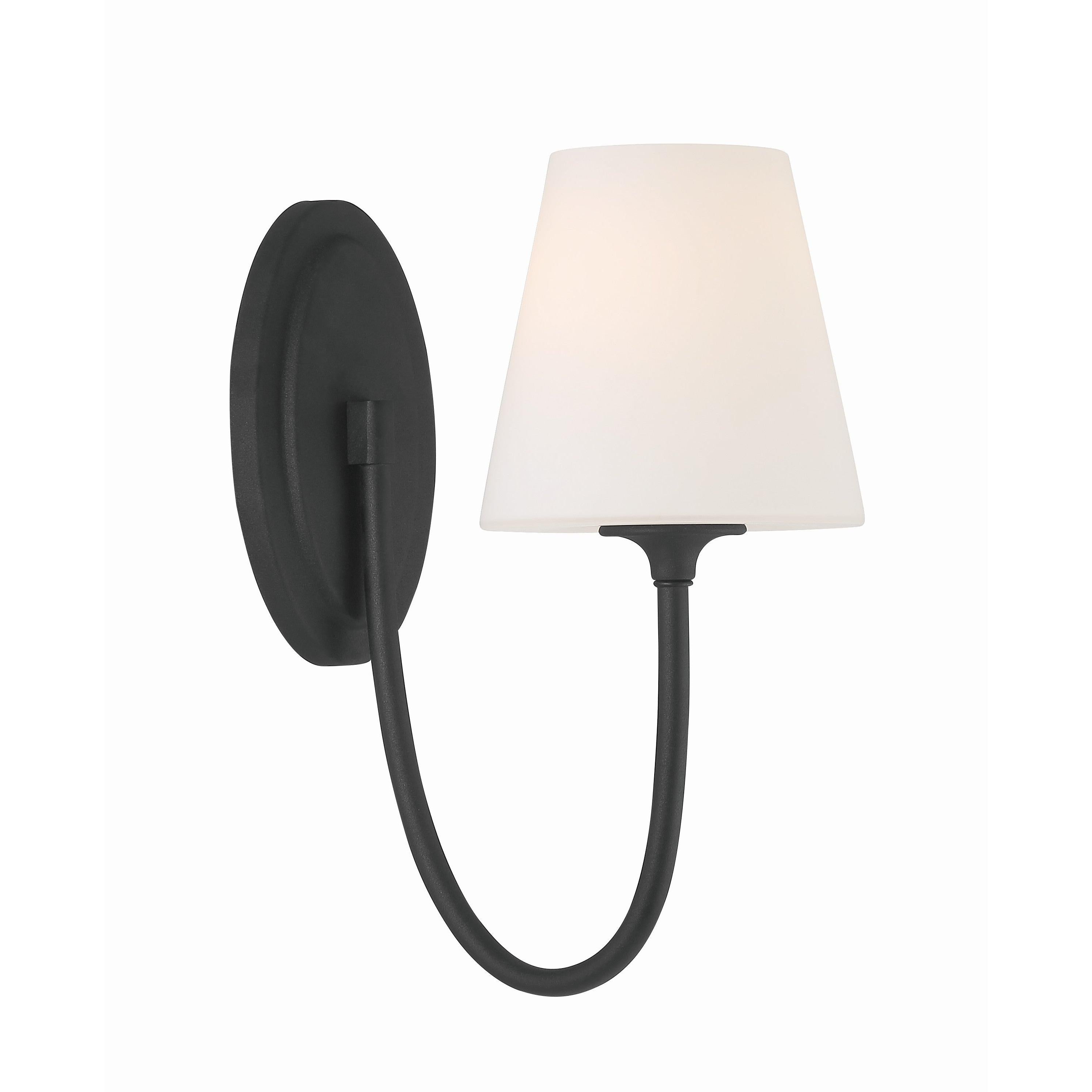 Crystorama Juno JUN-10321-BF – 6 Inch – 1 Light – Sconce – Black Forged – Damp Rated