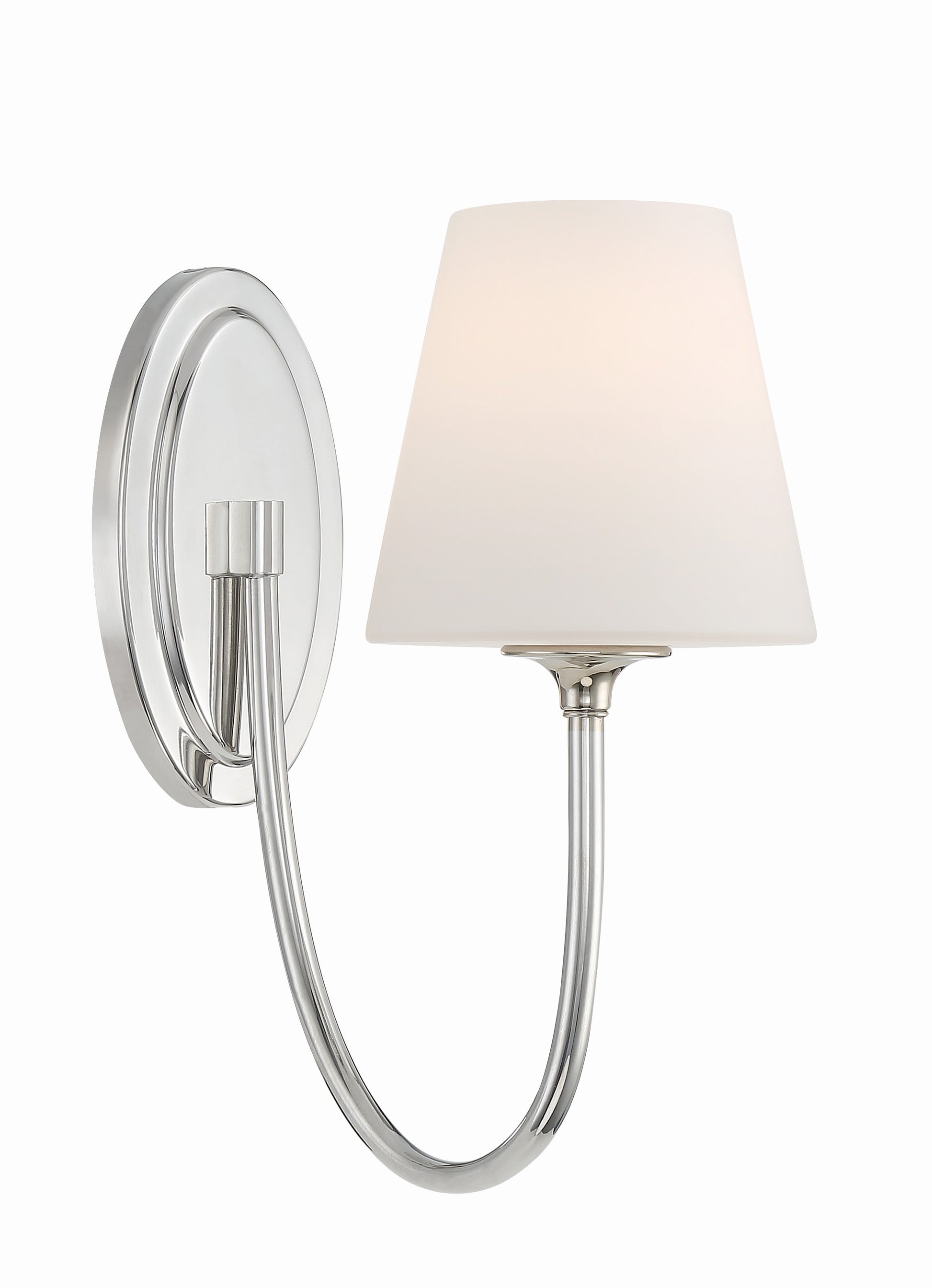 Crystorama Juno JUN-10321-PN – 6 Inch – 1 Light – Sconce – Polished Nickel – Damp Rated
