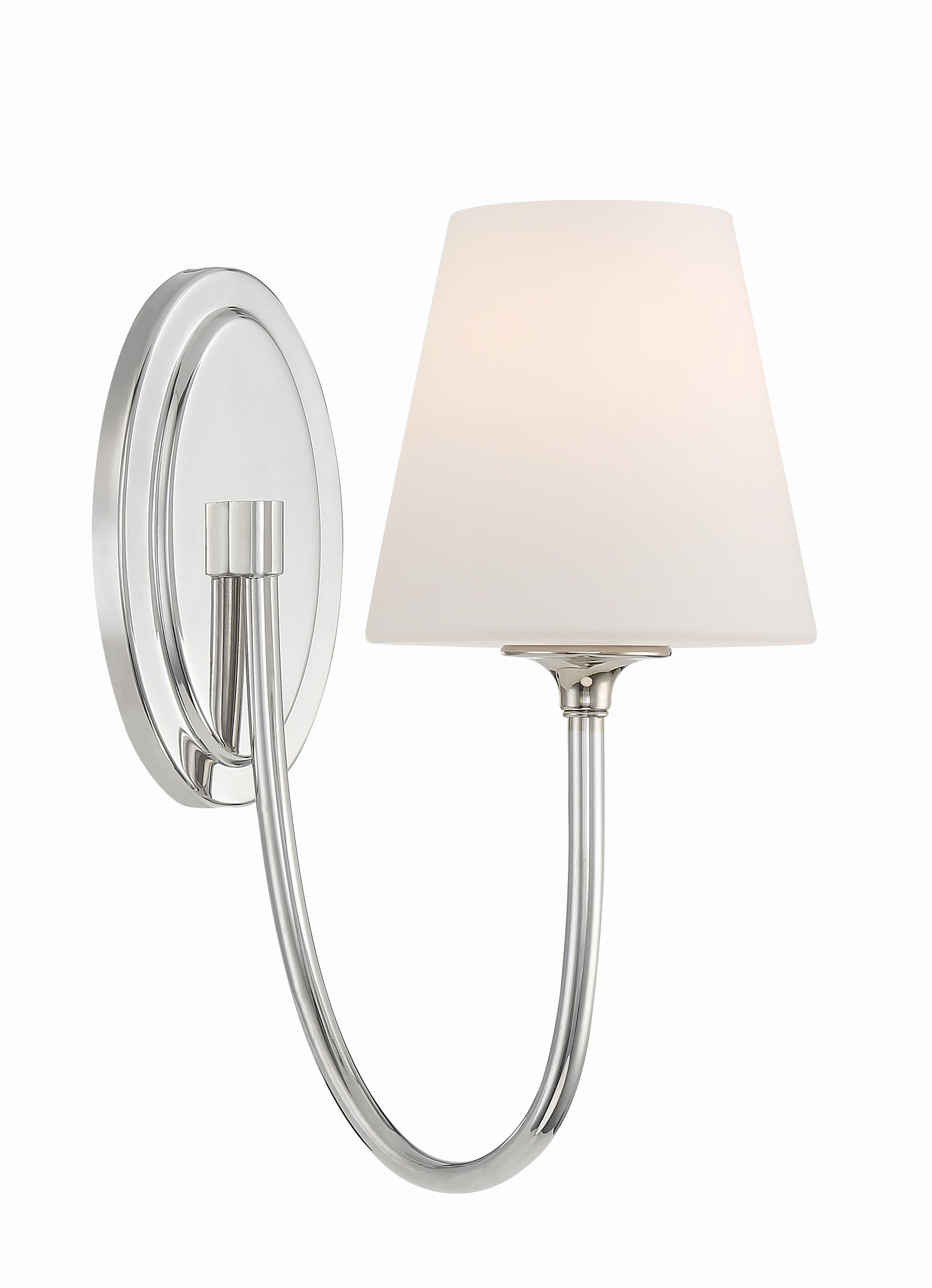 Crystorama Juno JUN-10321-PN – 6 Inch – 1 Light – Sconce – Polished Nickel – Damp Rated