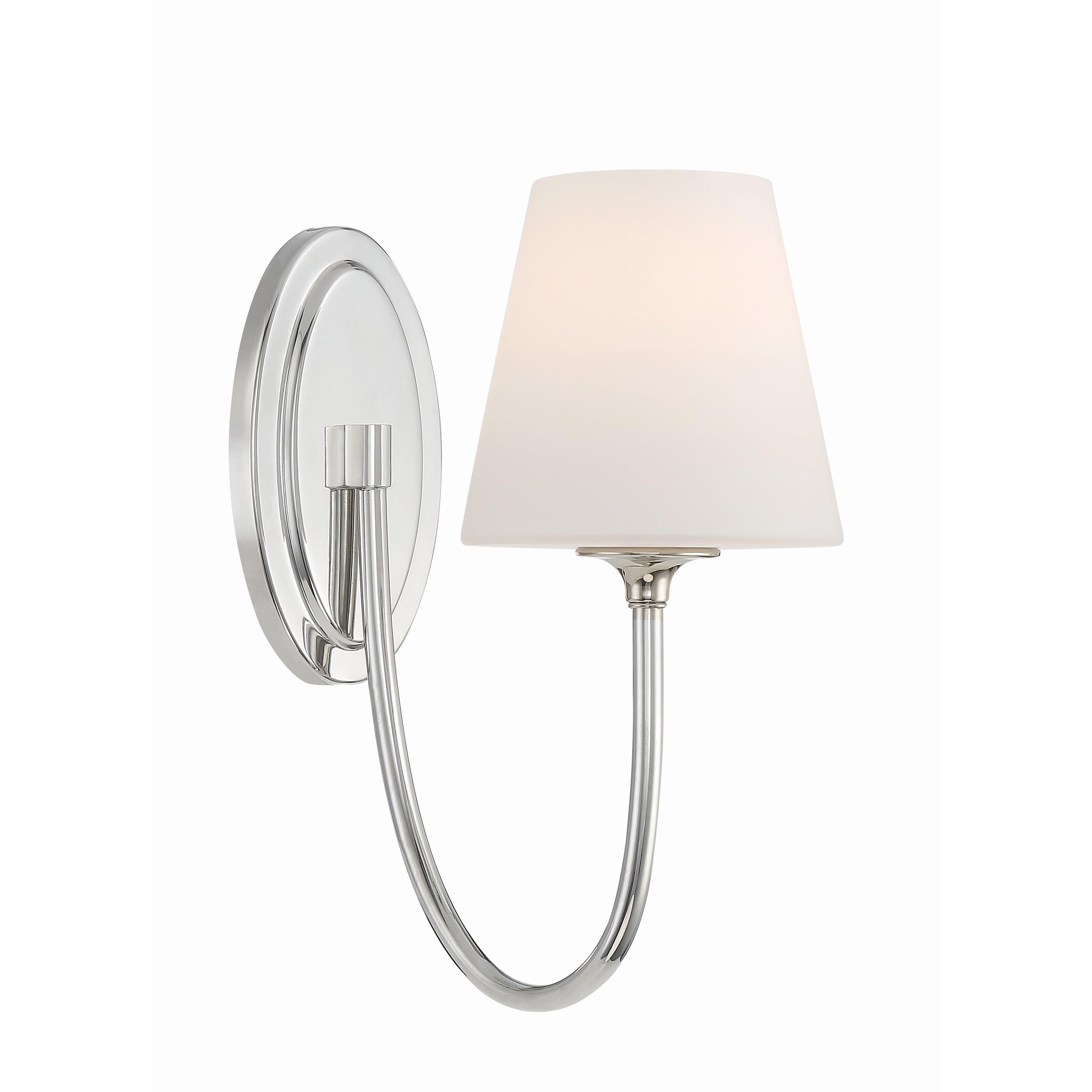Crystorama Juno JUN-10321-PN – 6 Inch – 1 Light – Sconce – Polished Nickel – Damp Rated