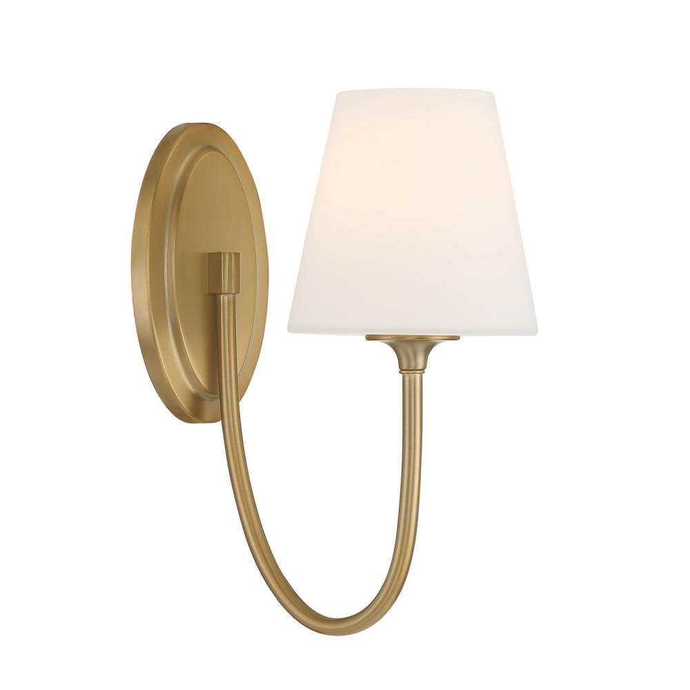 Crystorama Lighting JUN-10321-VG Juno 1 Light Sconce, UL Damp Rated, Vibrant Gold