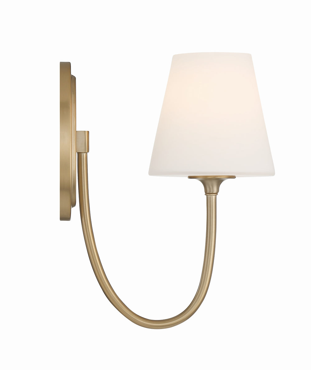Crystorama Lighting JUN-10321-VG Juno 1 Light Sconce, UL Damp Rated, Vibrant Gold