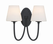 Crystorama Juno JUN-10322-BF – 15 Inch – 2 Light – Sconce – Black Forged – Damp Rated