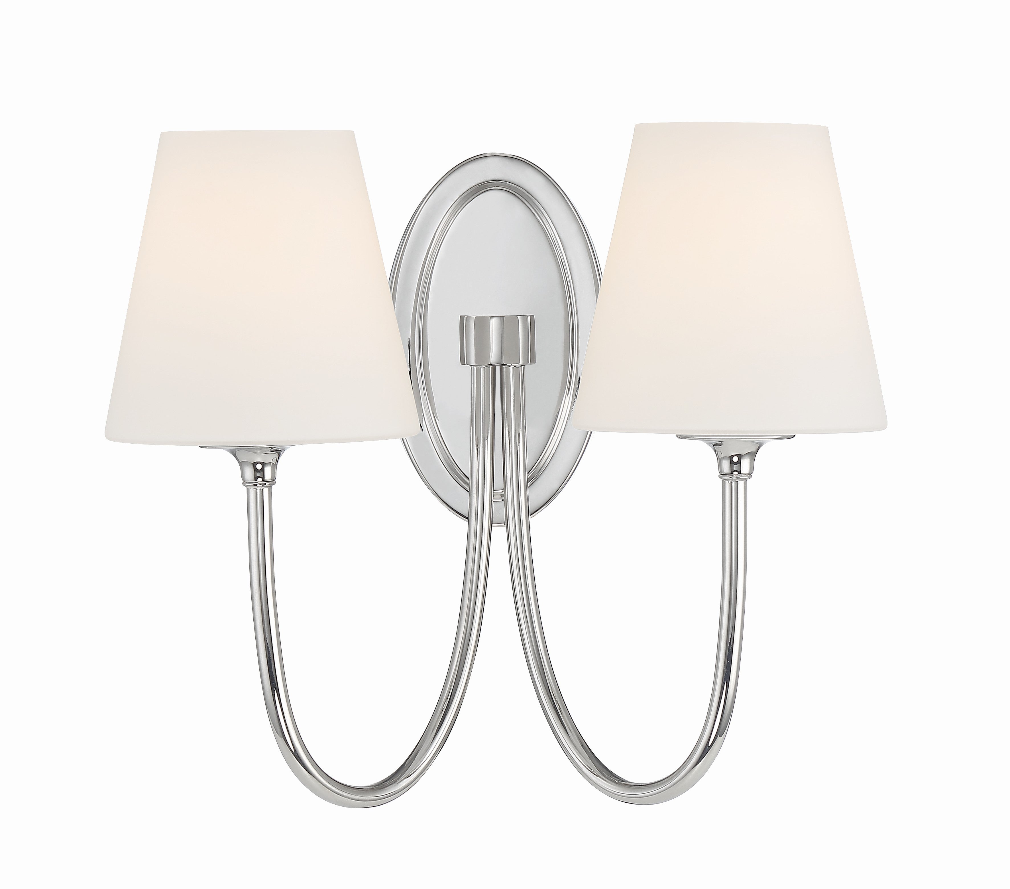 Crystorama Juno JUN-10322-PN – 15 Inch – 2 Light – Sconce – Polished Nickel – Damp Rated