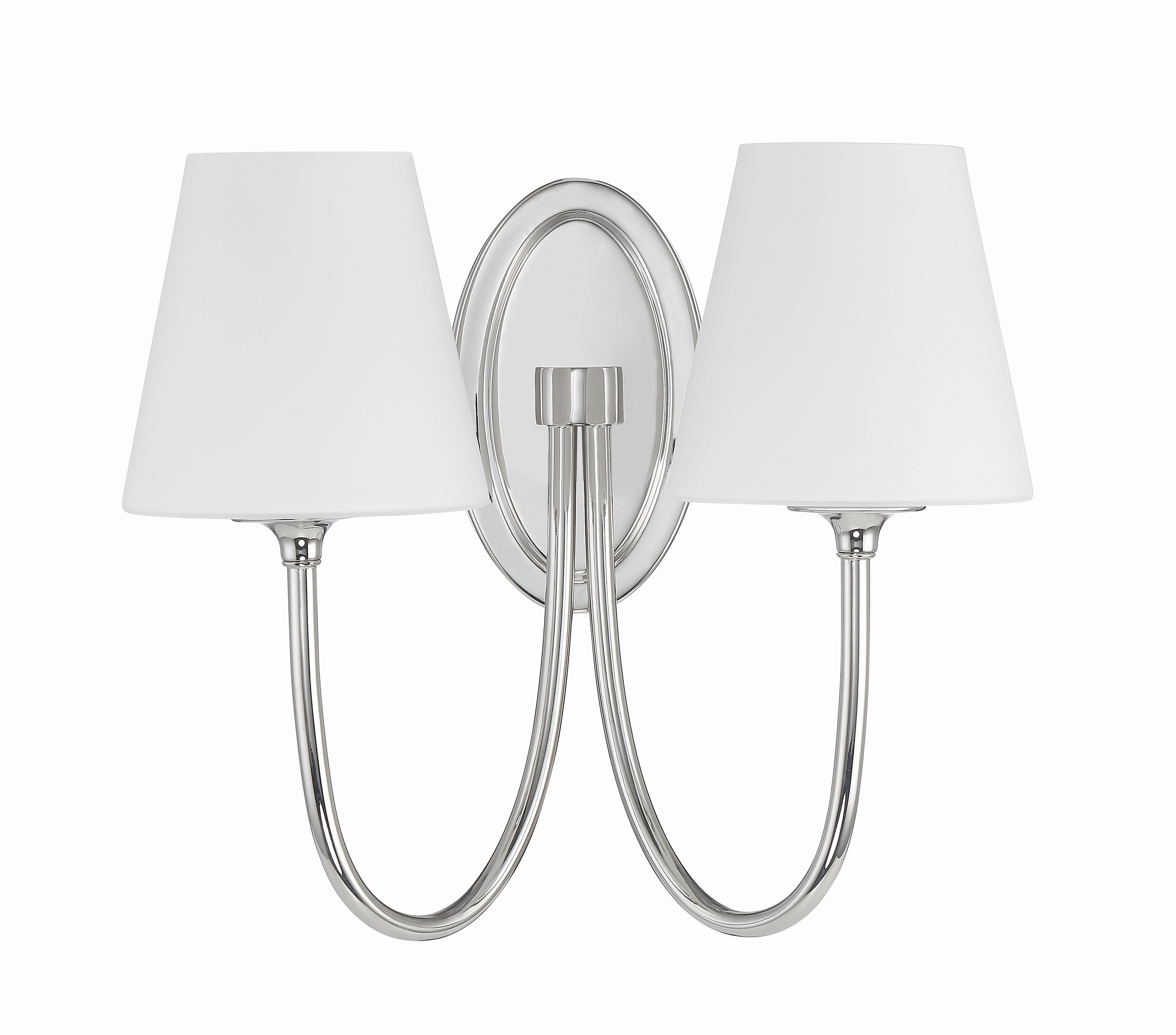 Crystorama Juno JUN-10322-PN – 15 Inch – 2 Light – Sconce – Polished Nickel – Damp Rated