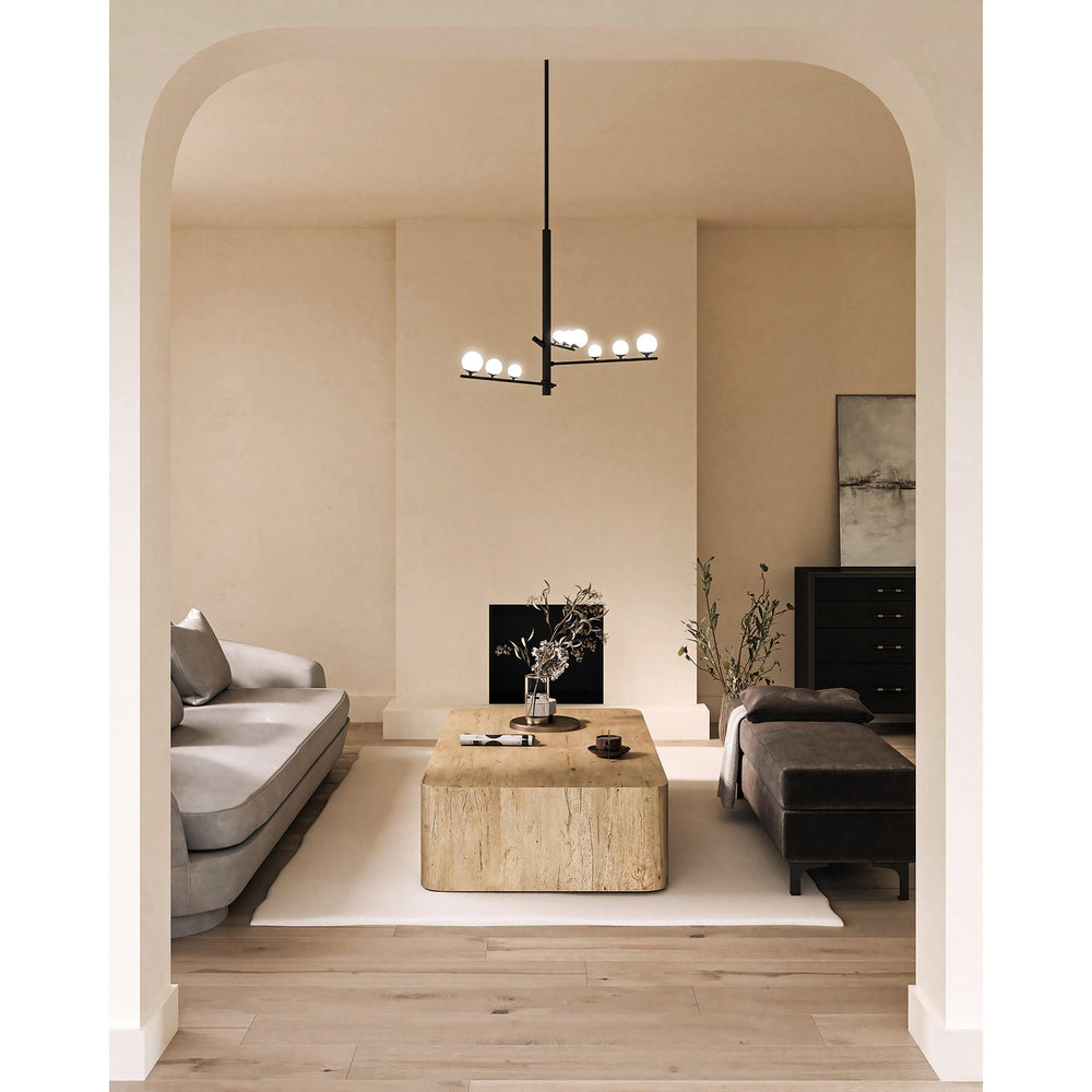 Kuzco Juniper CH55524-BK/OP Chandelier, LED, Black/Opal Glass