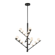 Juniper 5 Head Black/Opal Glass LED Chandelier