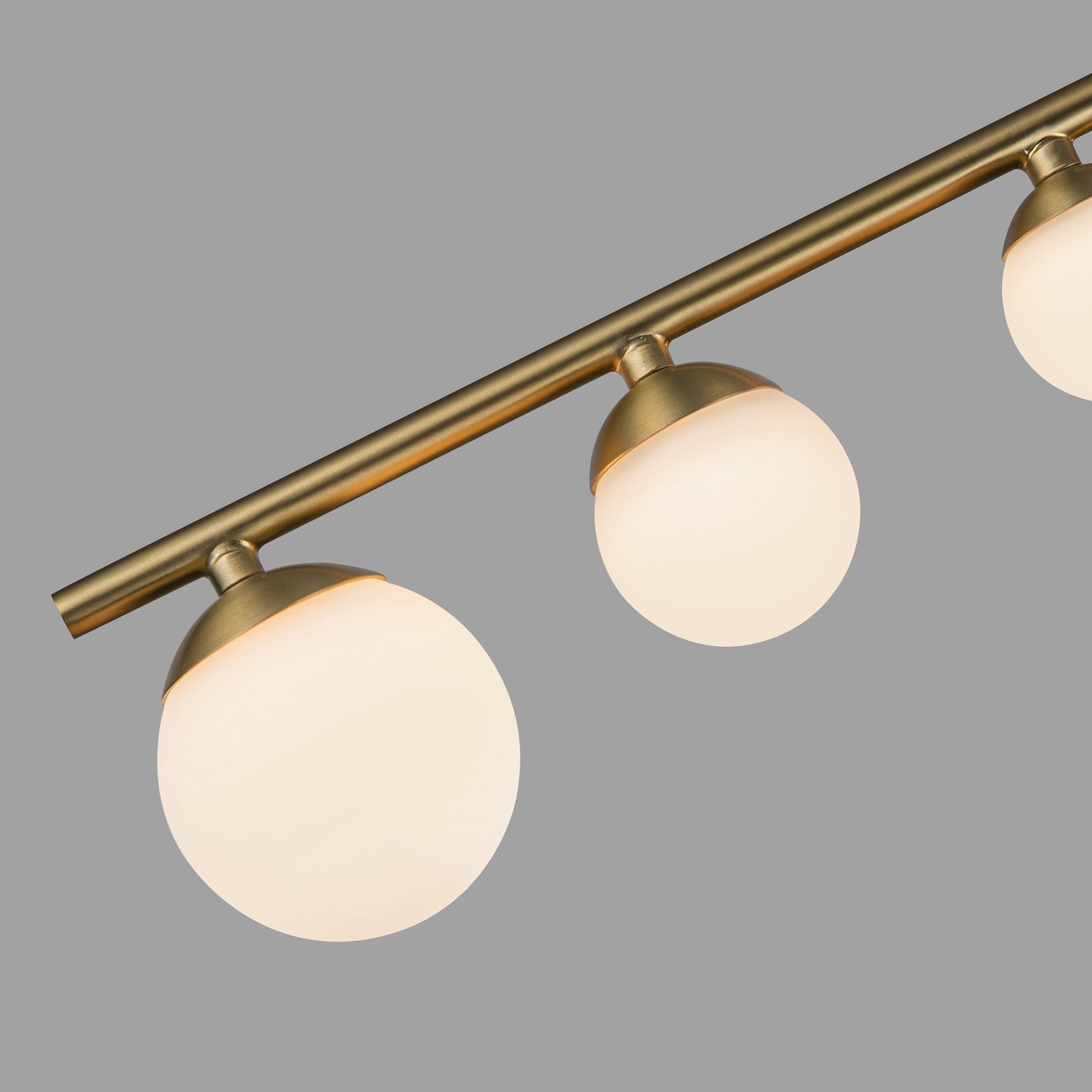 Juniper 2 Head Brushed Gold/Opal Glass LED Semi-Flush