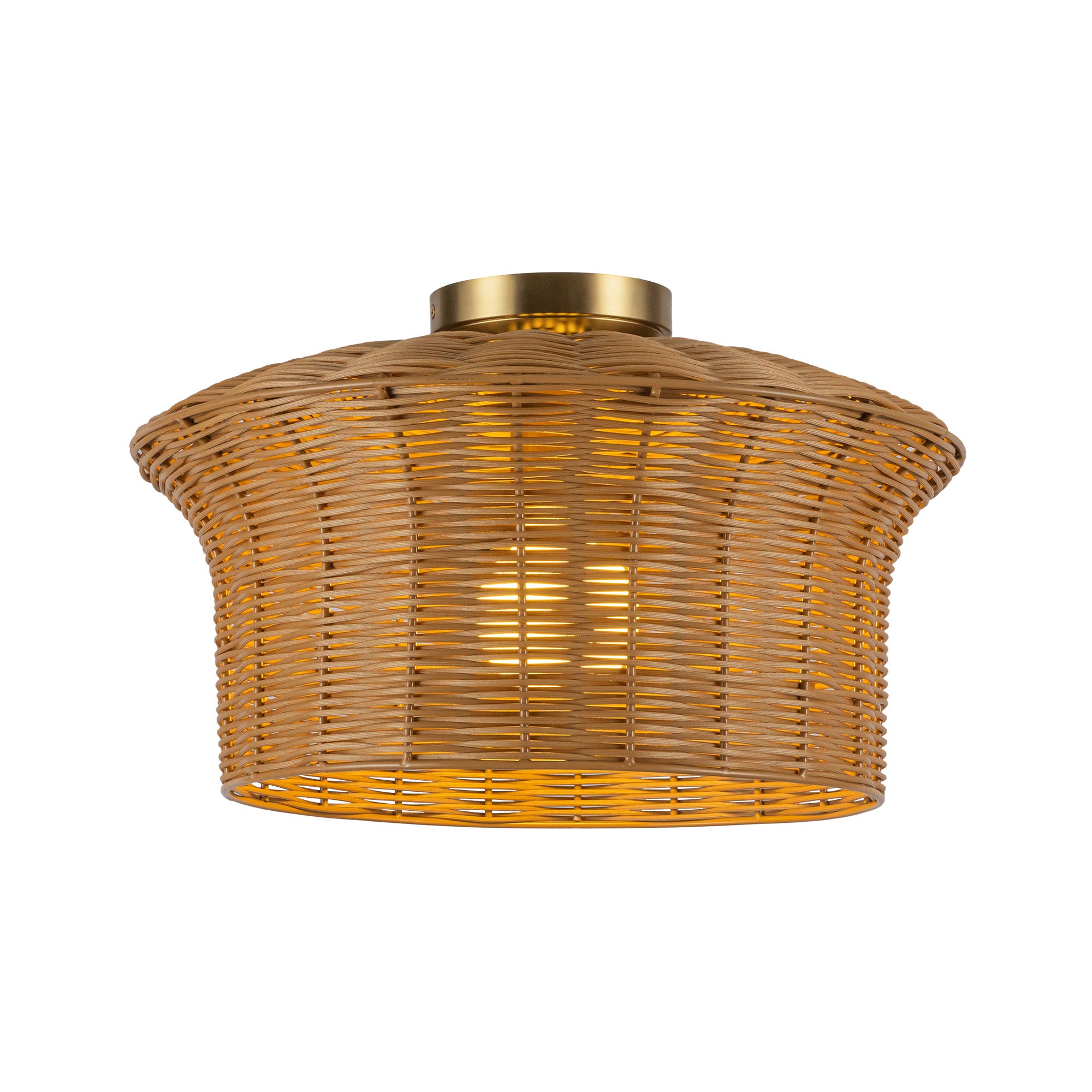 Kai 16-in Brushed Gold Socket Semi-Flush Mount