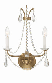 Crystorama Karrington KAR-90902-AG-CL-MWP – 12.5 Inch – 2 Light – Sconce – Aged Brass – Dry Rated