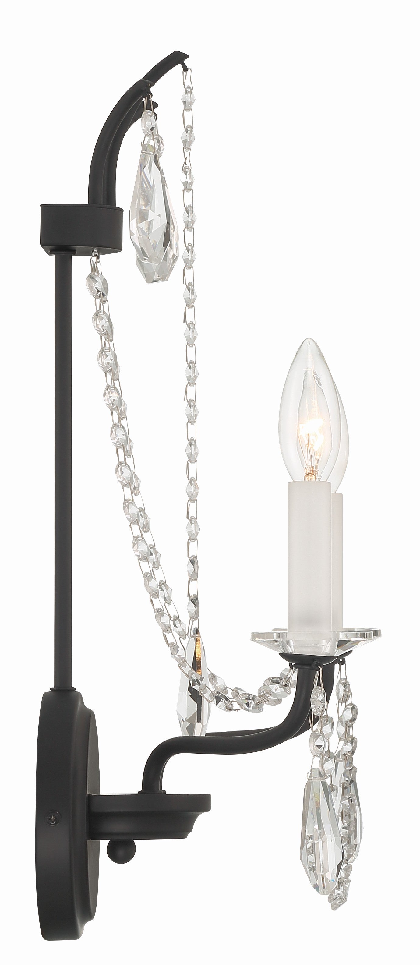 Crystorama Karrington KAR-90902-MK-CL-MWP – 12.5 Inch – 2 Light – Sconce – Matte Black – Dry Rated