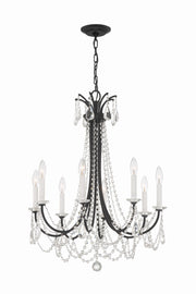 Crystorama Karrington KAR-90908-MK-CL-MWP – 26 Inch – 8 Light – Chandelier – Matte Black – Dry Rated