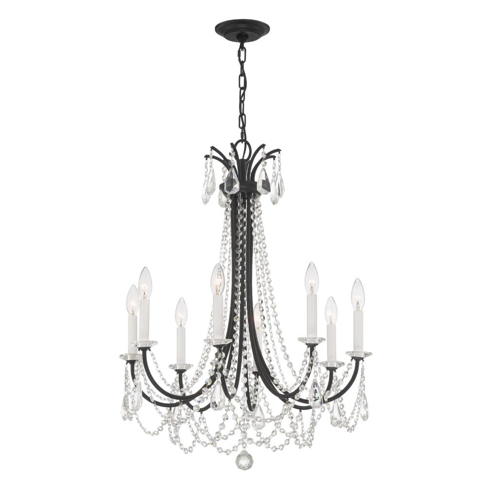 Karrington 8 Light Matte Black Chandelier