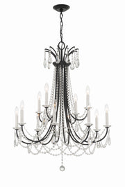 Crystorama Karrington KAR-90912-MK-CL-MWP – 30 Inch – 12 Light – Chandelier – Matte Black – Dry Rated