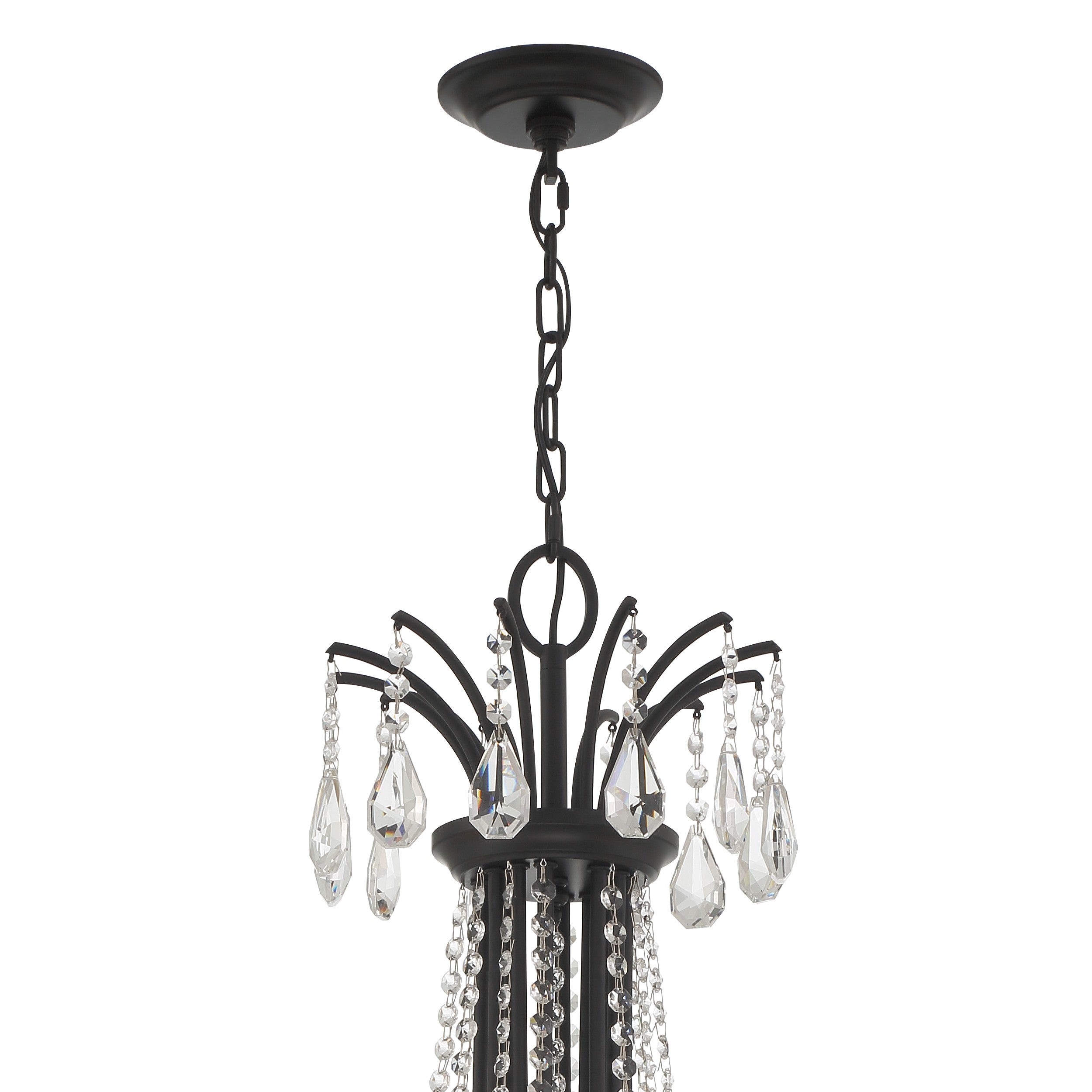 Crystorama Karrington KAR-90912-MK-CL-MWP – 30 Inch – 12 Light – Chandelier – Matte Black – Dry Rated