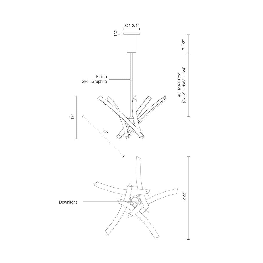 Kuzco Lighting Inc. KATTARI EP7718-GH Pendant Traditional - Graphite