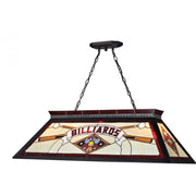 4 Light Billiard Table Light -Multi Colored Tiffany