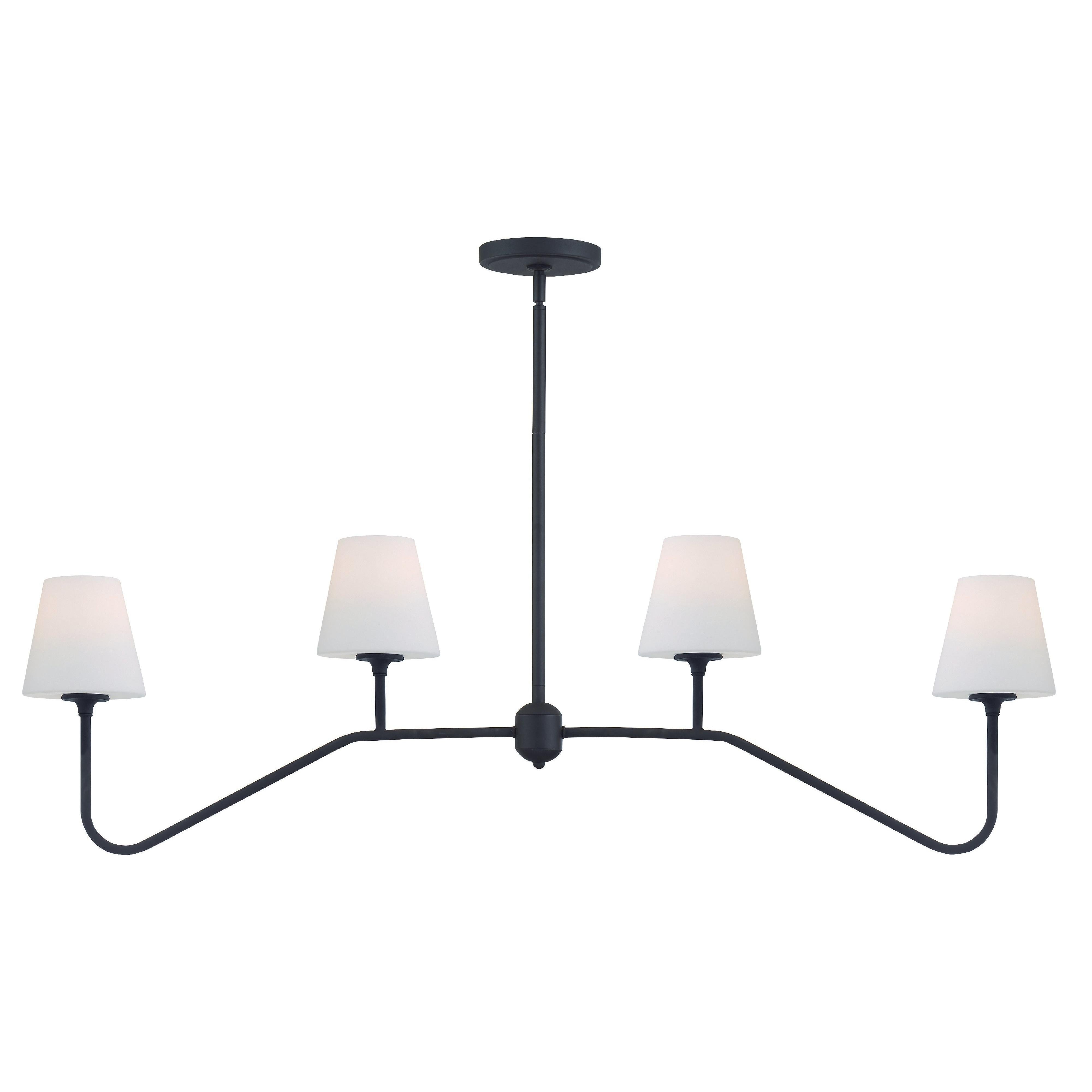 Crystorama Keenan KEE-A3004-BF – 48 Inch – 4 Light – Chandelier – Black Forged – Damp Rated