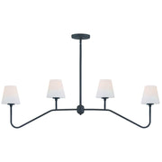 Crystorama Lighting KEE-A3004-BF Keenan 4 Light Black Forged Linear Chandelier, UL Damp Rated, Black Forged