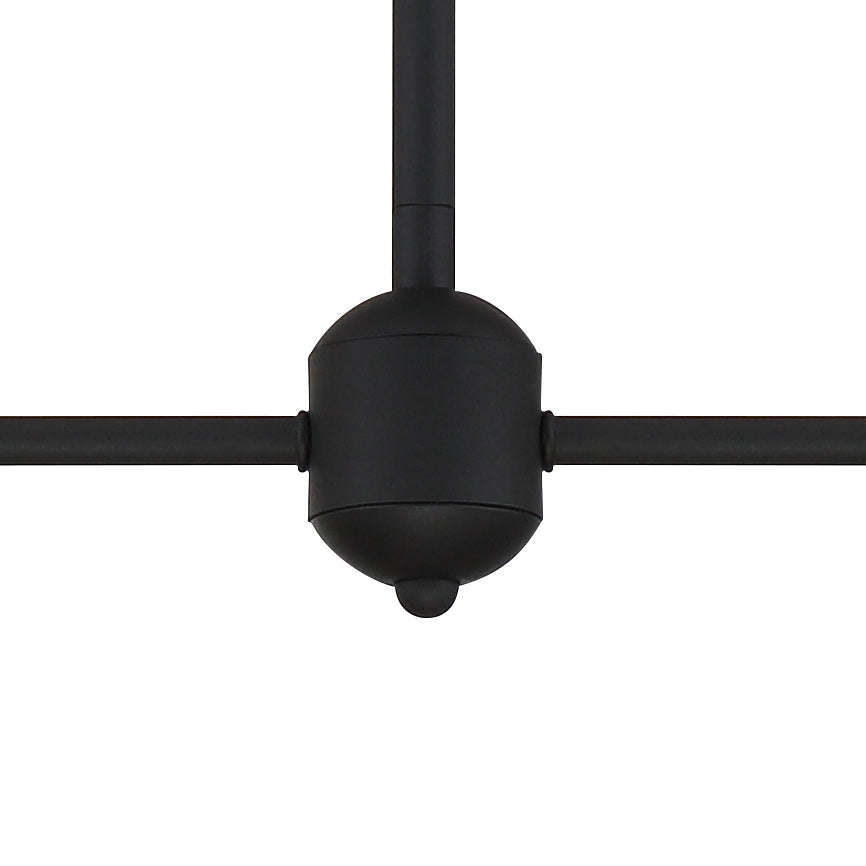 Crystorama Lighting KEE-A3004-BF Keenan 4 Light Black Forged Linear Chandelier, UL Damp Rated, Black Forged
