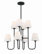 Crystorama Keenan KEE-A3008-BF – 28 Inch – 8 Light – Chandelier – Black Forged – Damp Rated