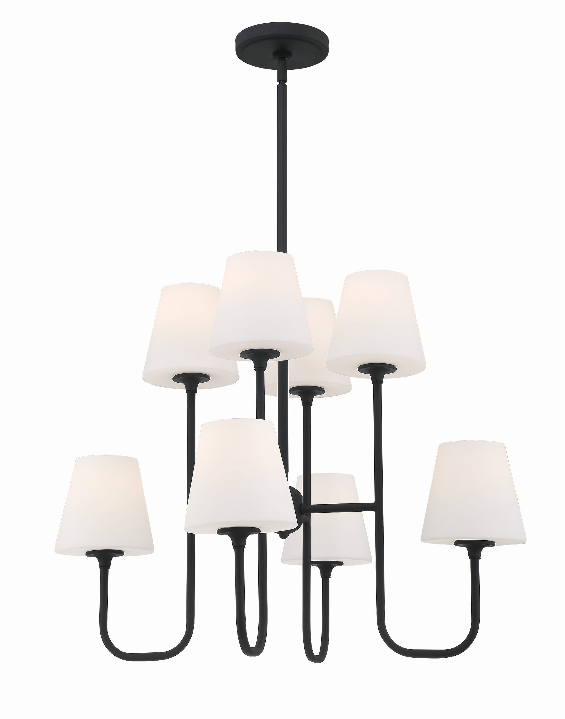Crystorama Keenan KEE-A3008-BF – 28 Inch – 8 Light – Chandelier – Black Forged – Damp Rated