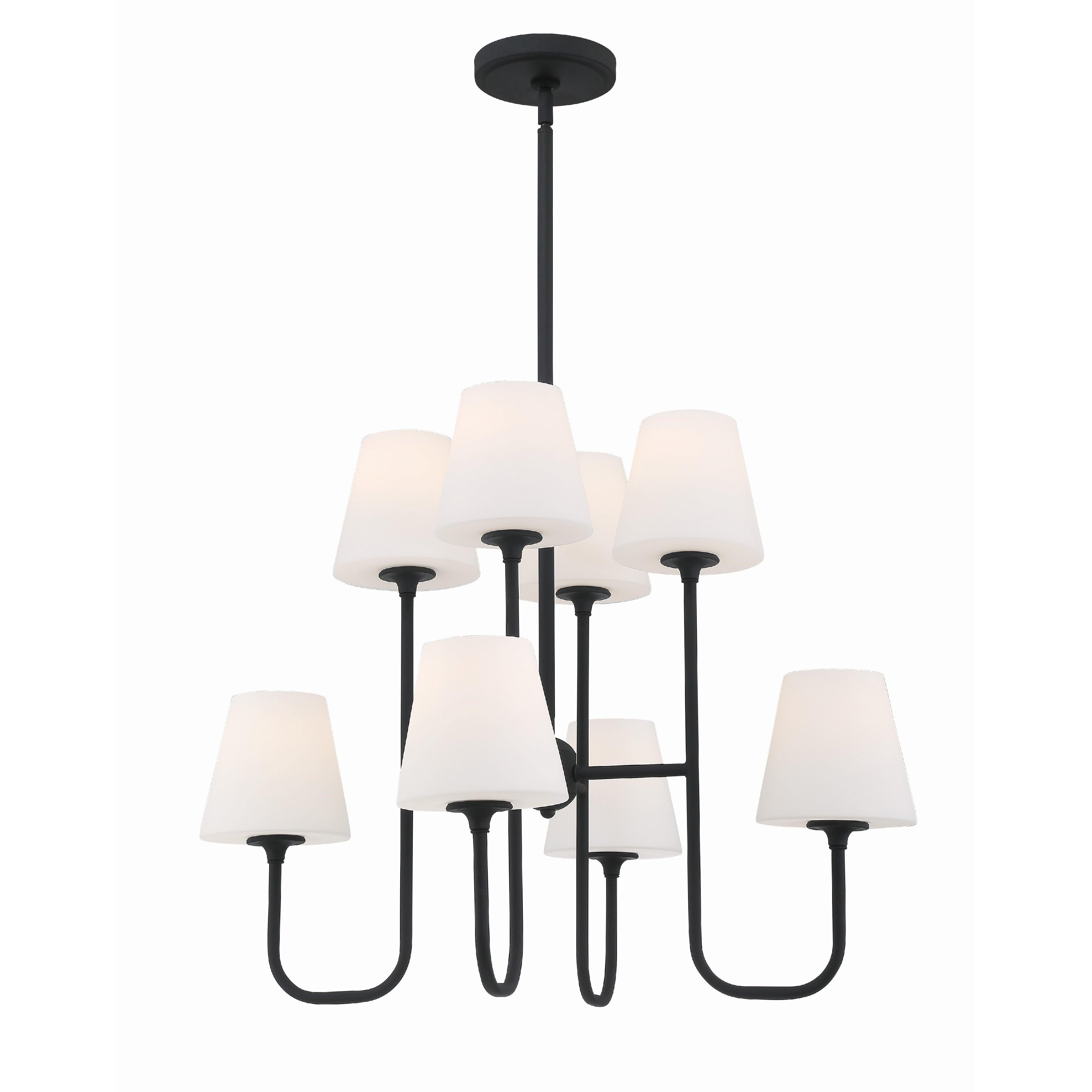 Crystorama Keenan KEE-A3008-BF – 28 Inch – 8 Light – Chandelier – Black Forged – Damp Rated