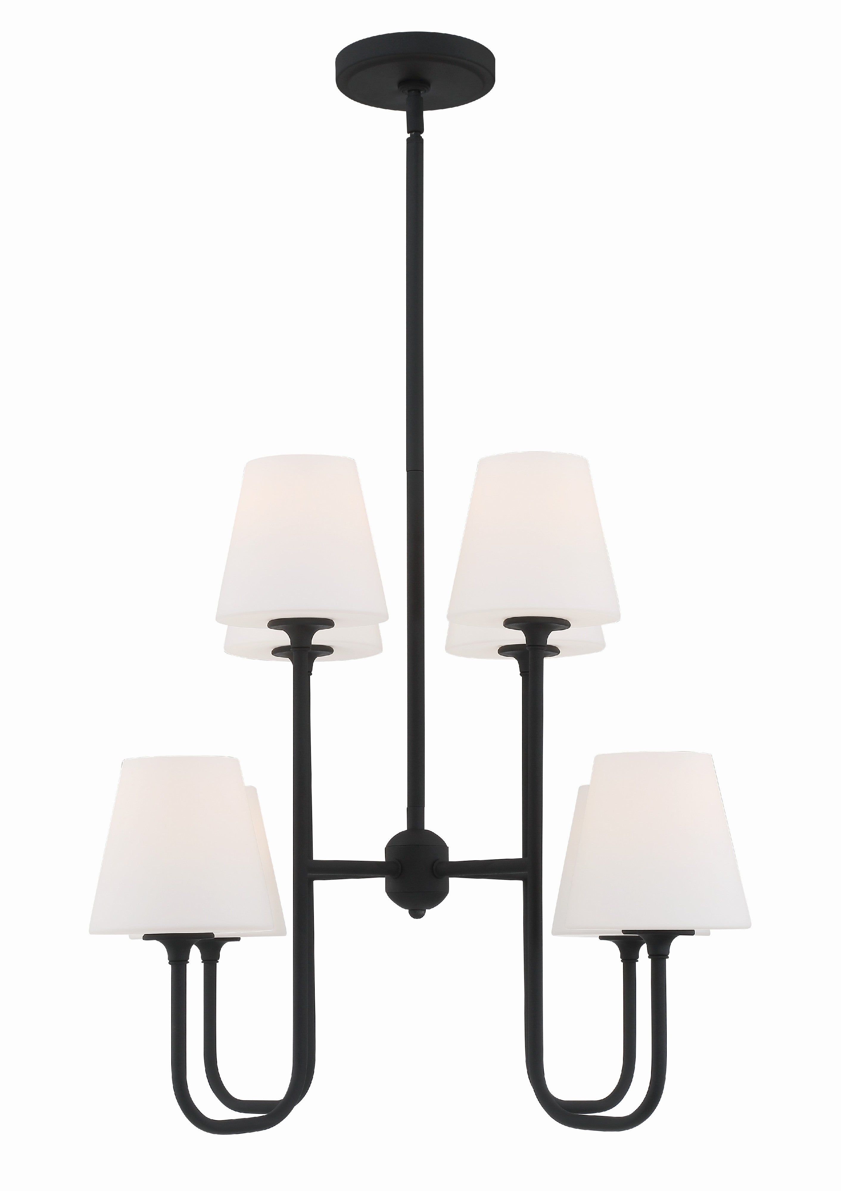 Crystorama Keenan KEE-A3008-BF – 28 Inch – 8 Light – Chandelier – Black Forged – Damp Rated