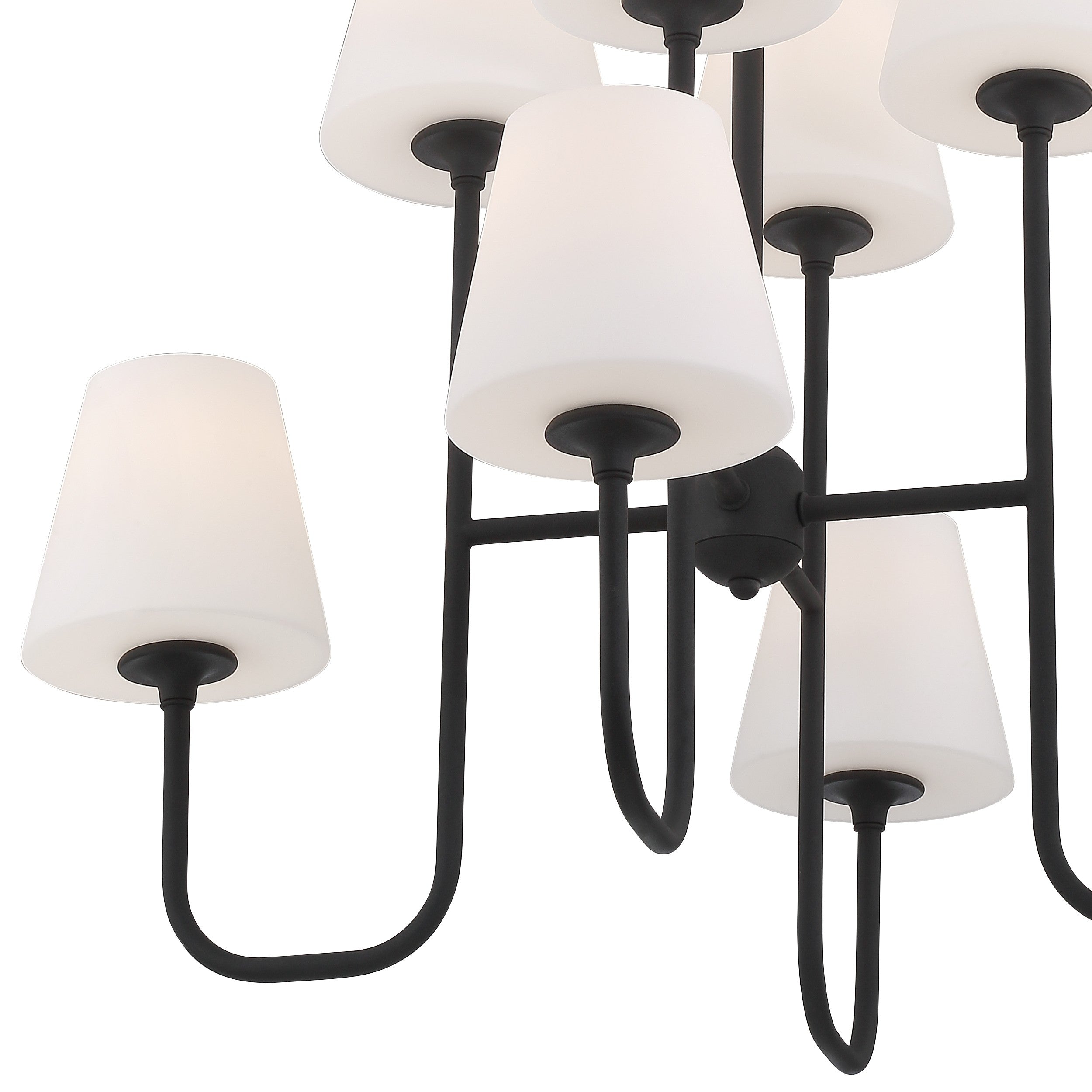 Crystorama Keenan KEE-A3008-BF – 28 Inch – 8 Light – Chandelier – Black Forged – Damp Rated