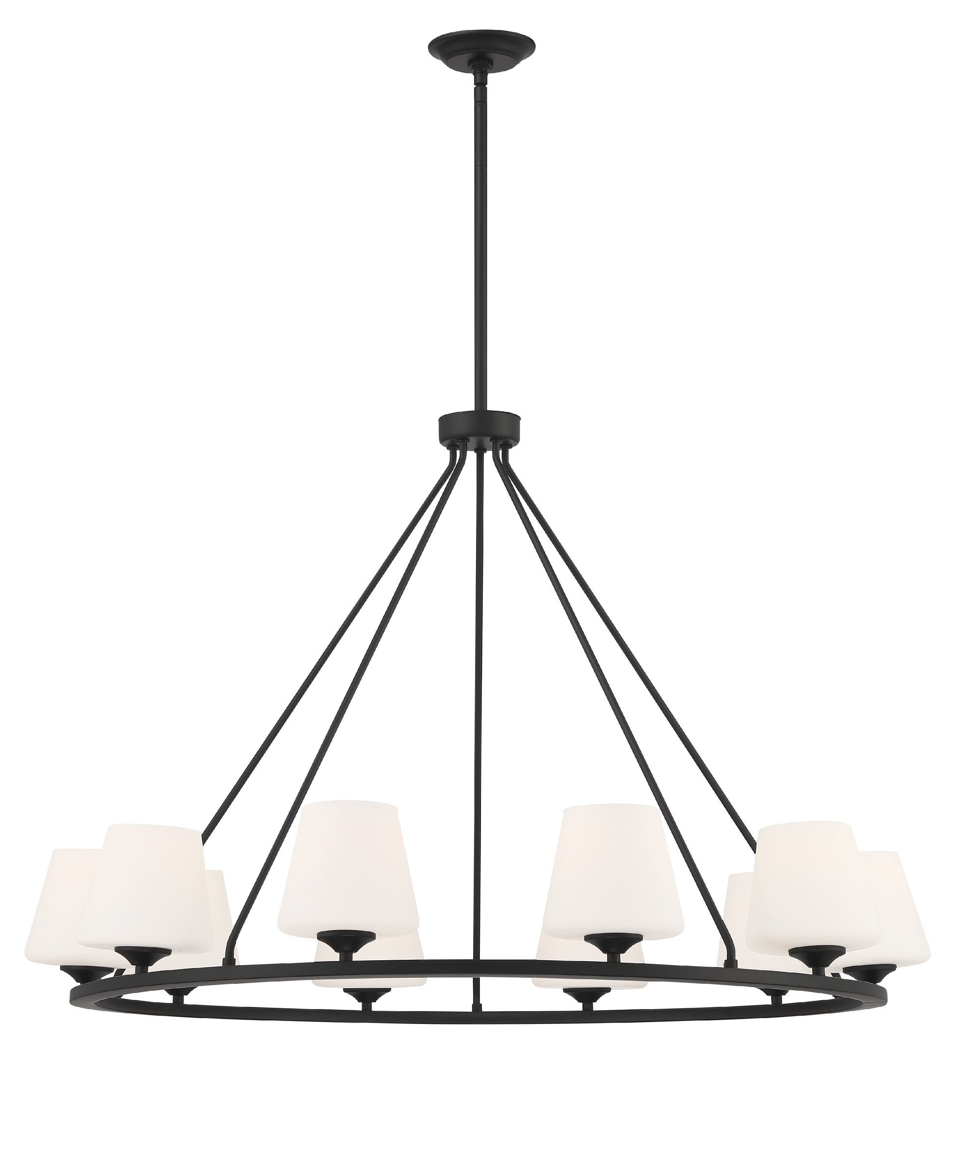 Crystorama Keenan KEE-A3009-MK – 42 Inch – 10 Light – Chandelier – Matte Black – Damp Rated