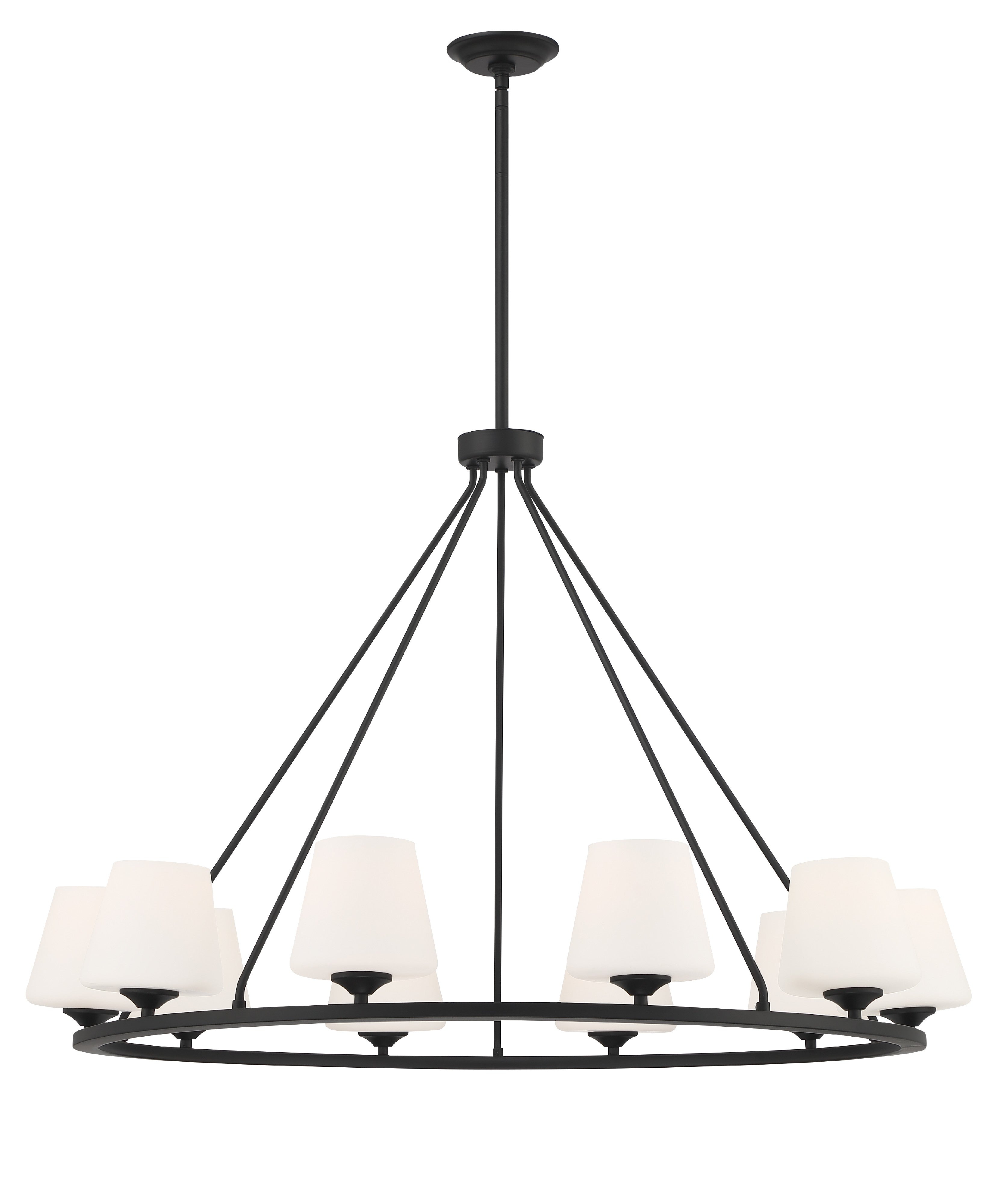 Crystorama Keenan KEE-A3009-MK – 42 Inch – 10 Light – Chandelier – Matte Black – Damp Rated