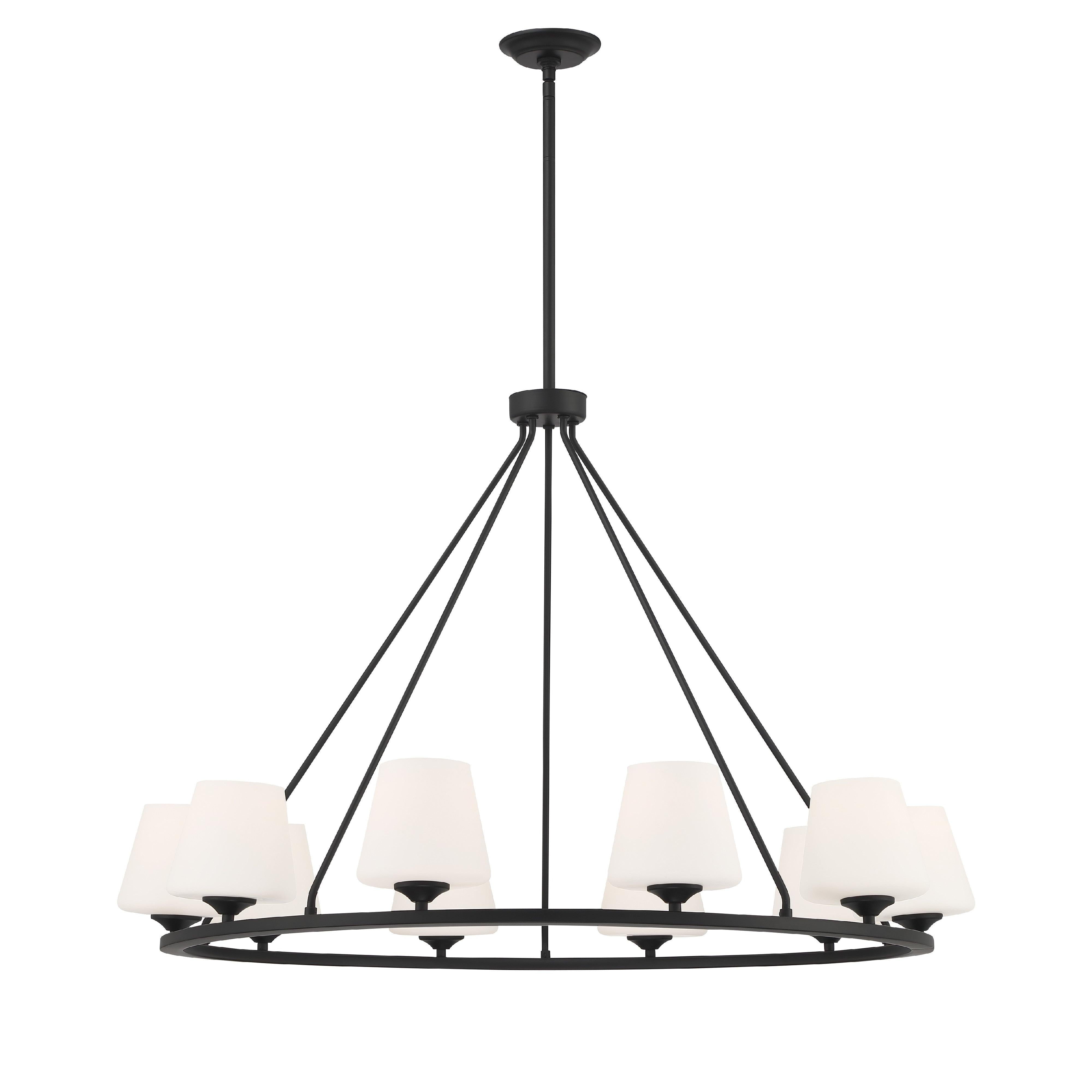 Crystorama Keenan KEE-A3009-MK – 42 Inch – 10 Light – Chandelier – Matte Black – Damp Rated