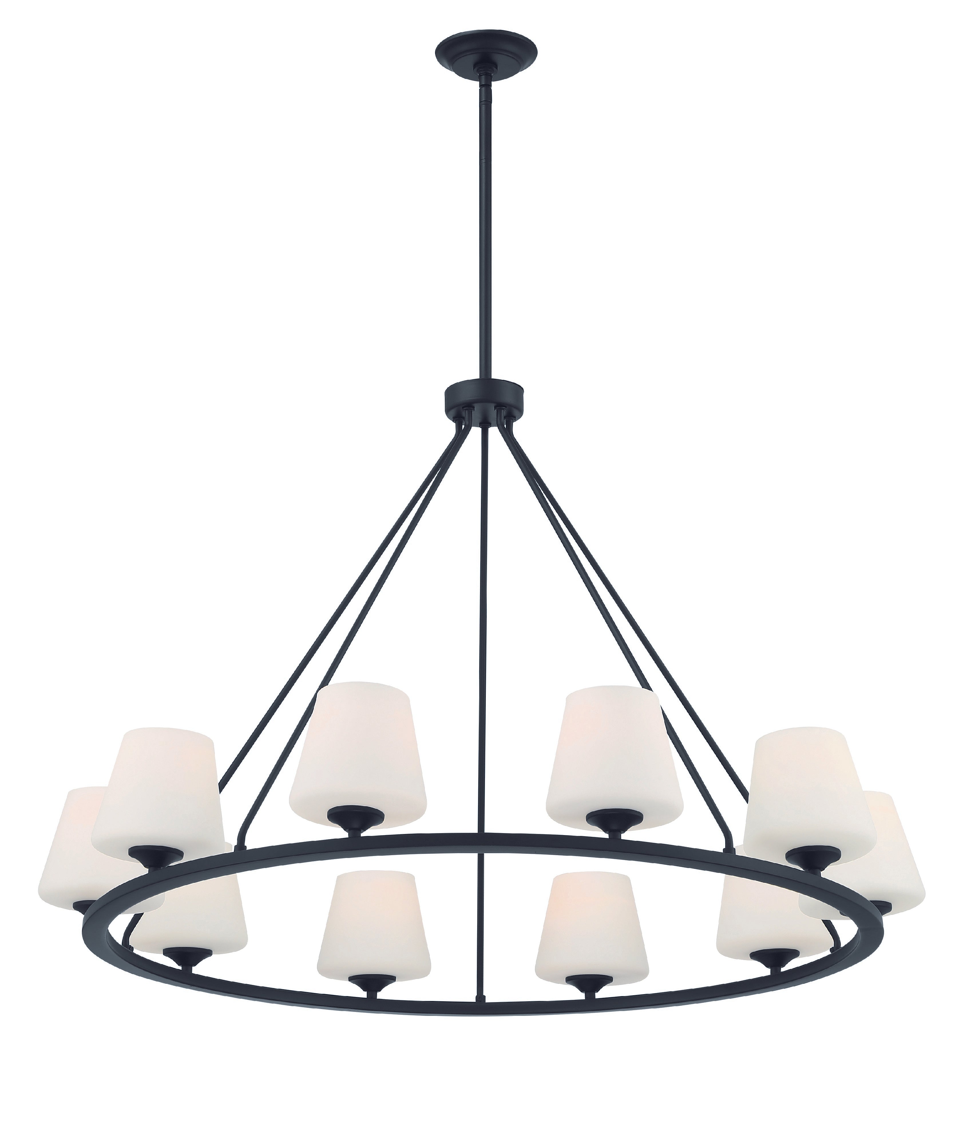 Crystorama Keenan KEE-A3009-MK – 42 Inch – 10 Light – Chandelier – Matte Black – Damp Rated