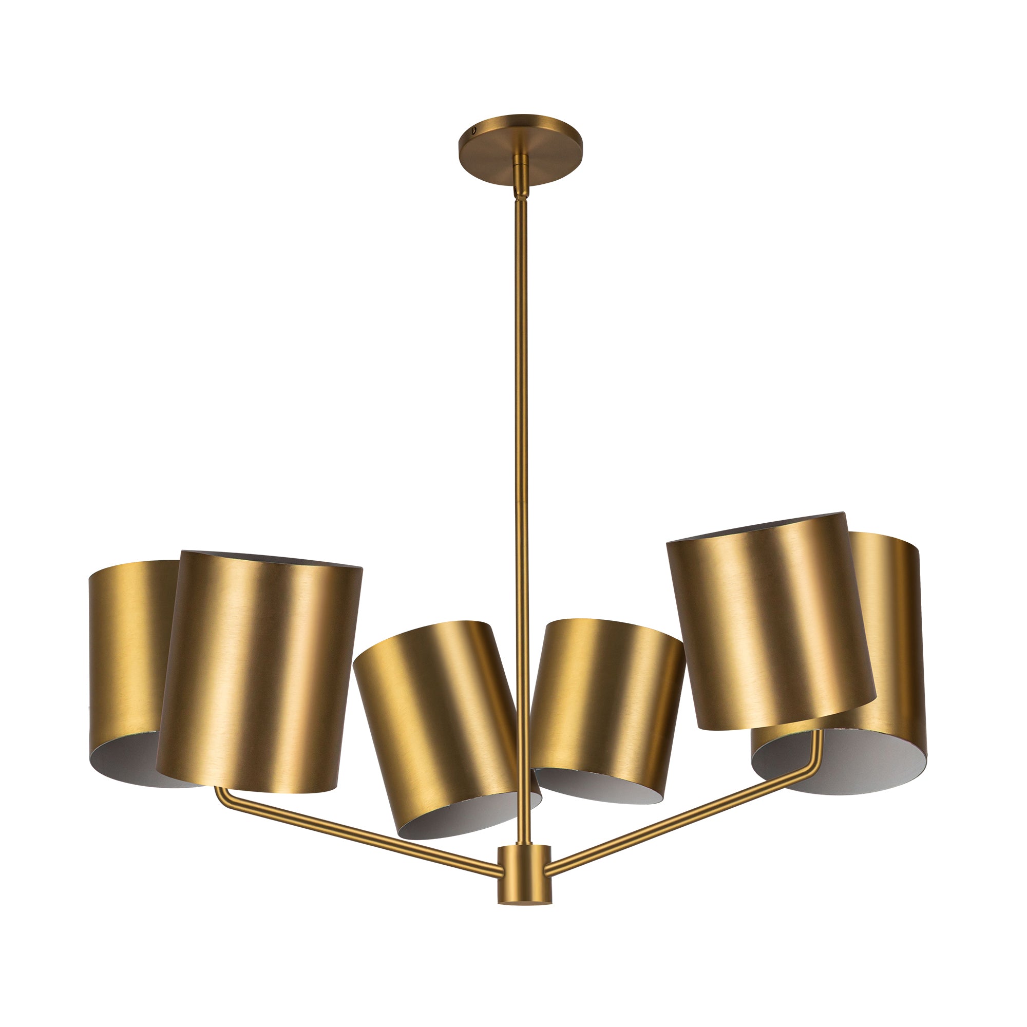 Keiko 30-in Brushed Gold 6 Lights Chandelier