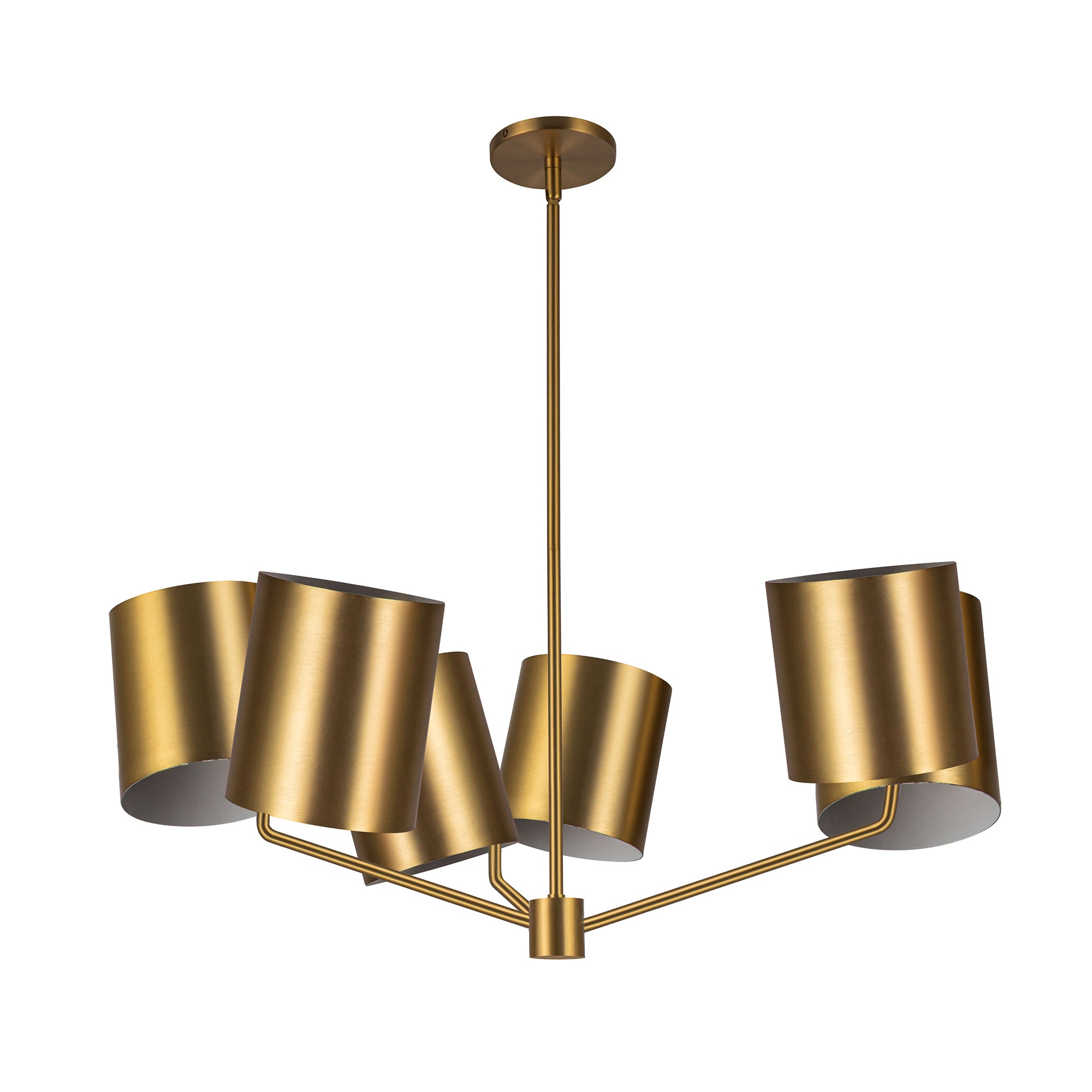 Keiko 30-in Brushed Gold 6 Lights Chandelier