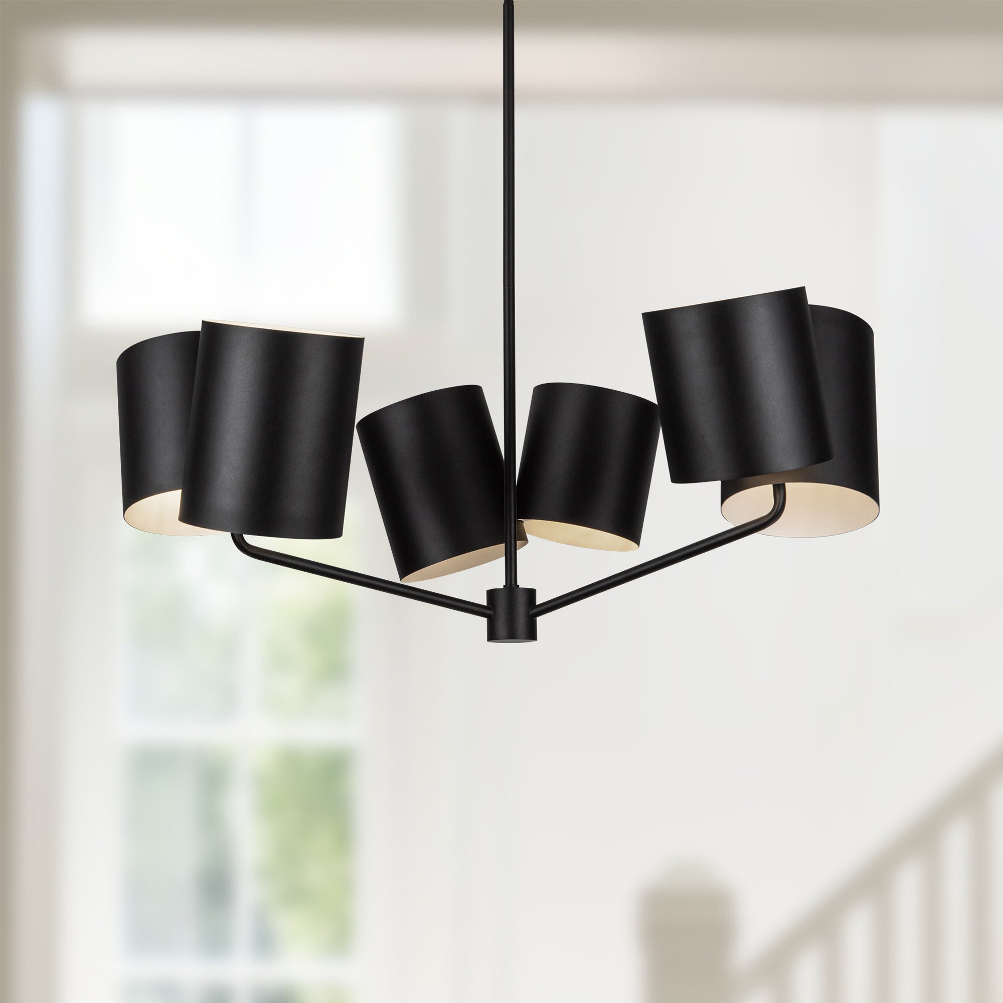 Keiko 30-in Black 6 Lights Chandelier